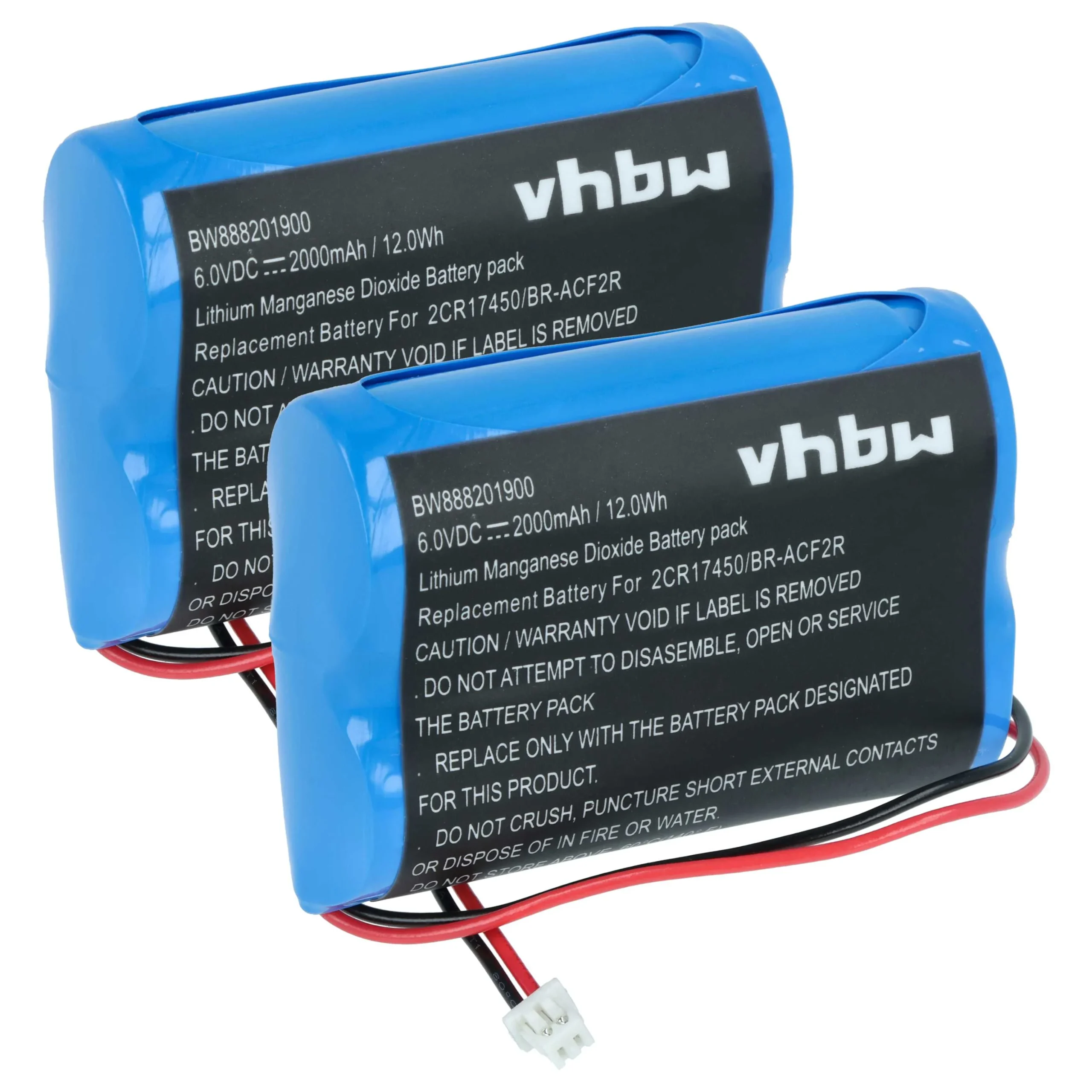 2x Piles pour PLC Programmable Logic Controller Panasonic BR-ACF2R - 2000mAh 6V Li-MnO2