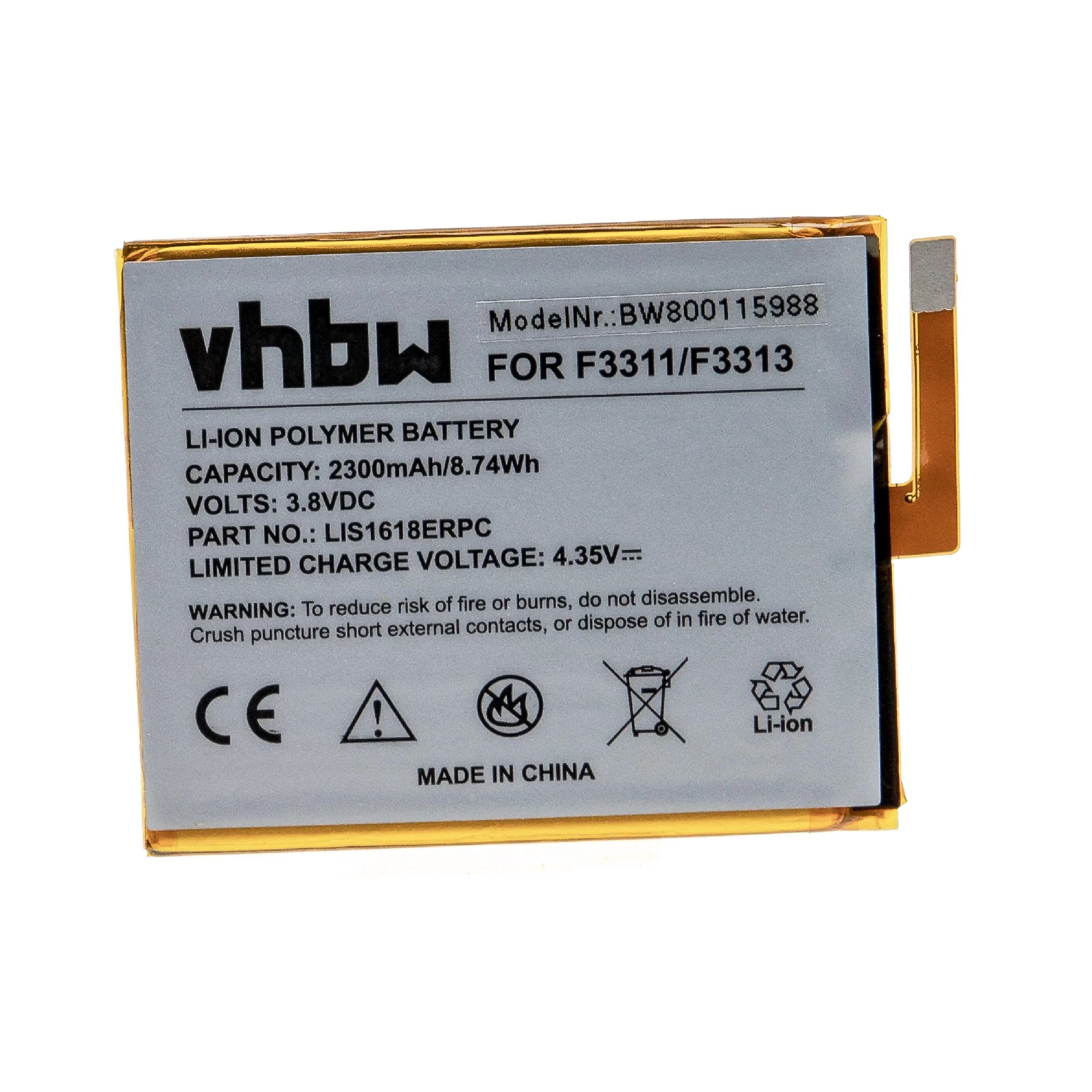 Batterie remplace Sony 1298-9239, LIS1618ERPC téléphone portable Sony - 2300mAh 3,8V Li-polymère