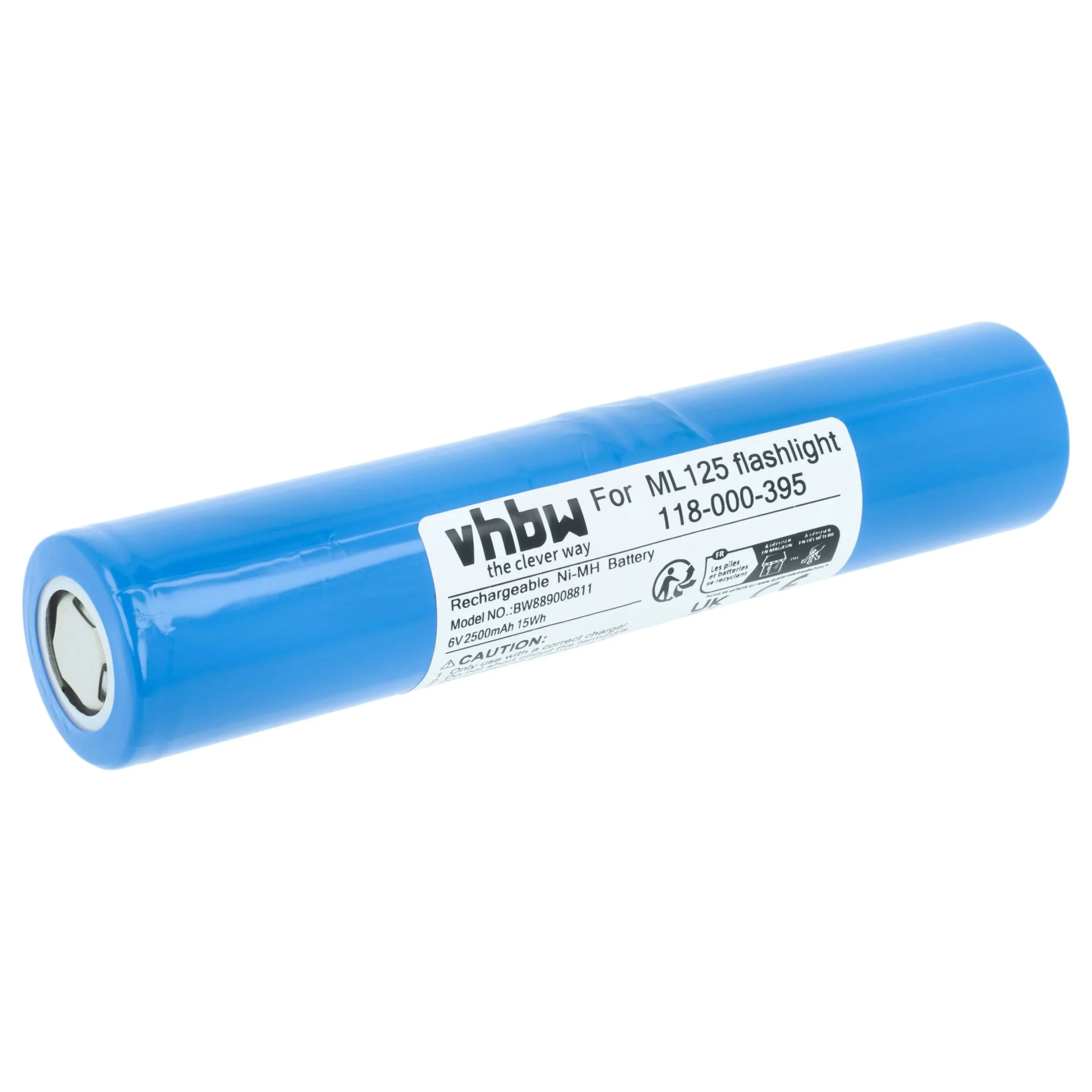 Batterie remplace Maglite 118-000-395 lampe de poche Maglite - 2500mAh 6V NiMH