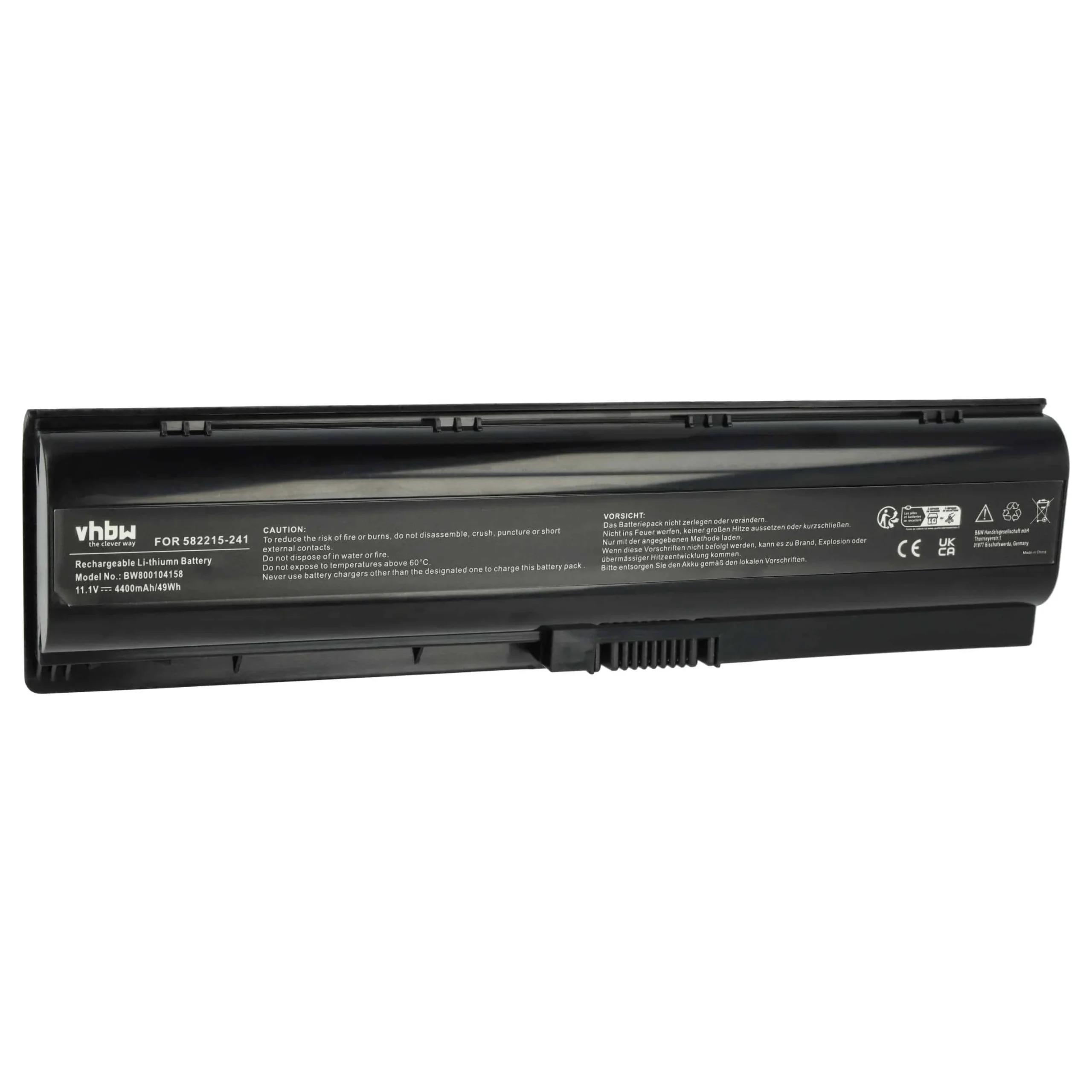 Batterie remplace HP 586021-001, 582215-241 pour ordinateur portable HP- 4400mAh 11,1V Li-ion, noir