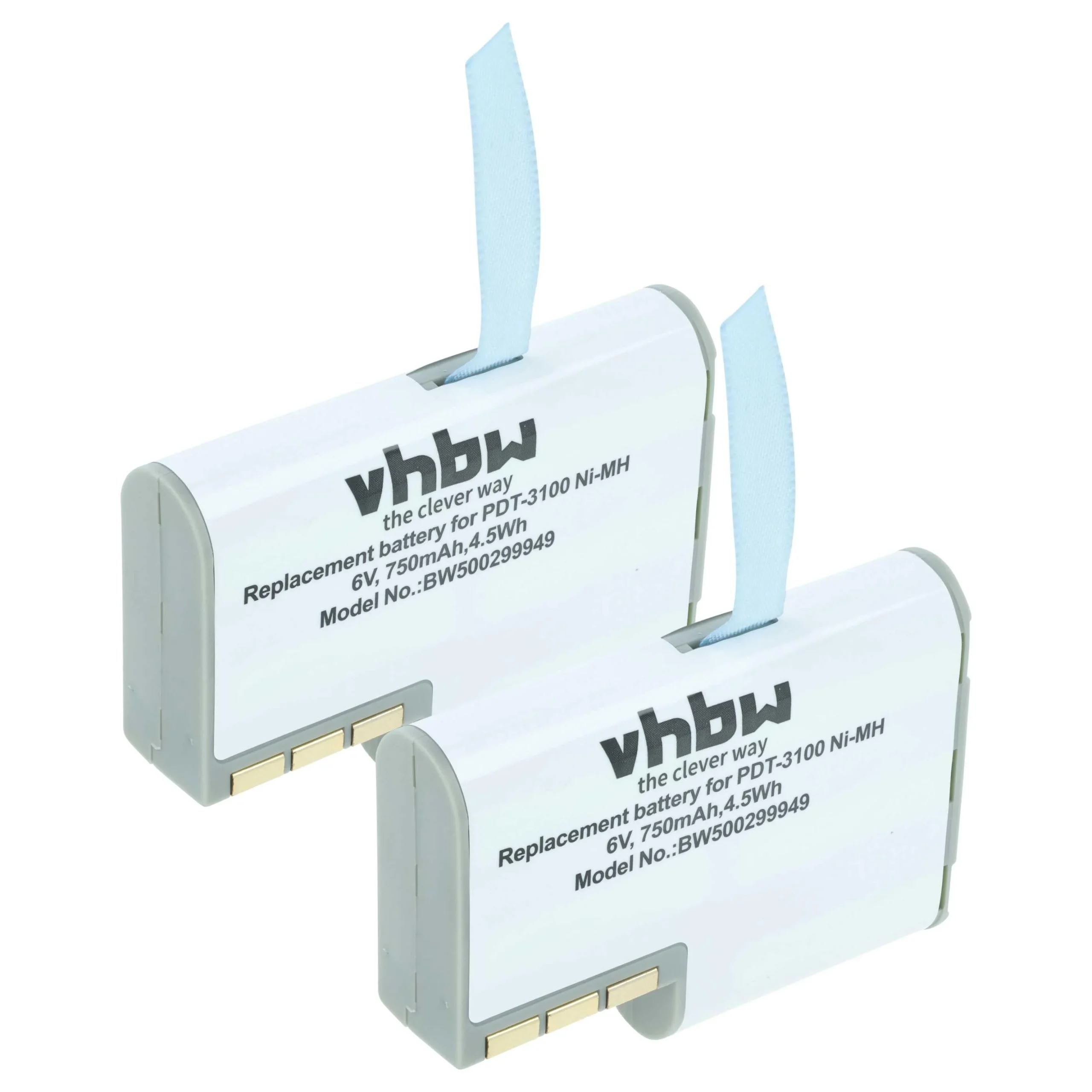 2x Batteries remplace Symbol 50-14000-0, 21-36897-02 pour scanner de code-barre Symbol - 750mAh 6V