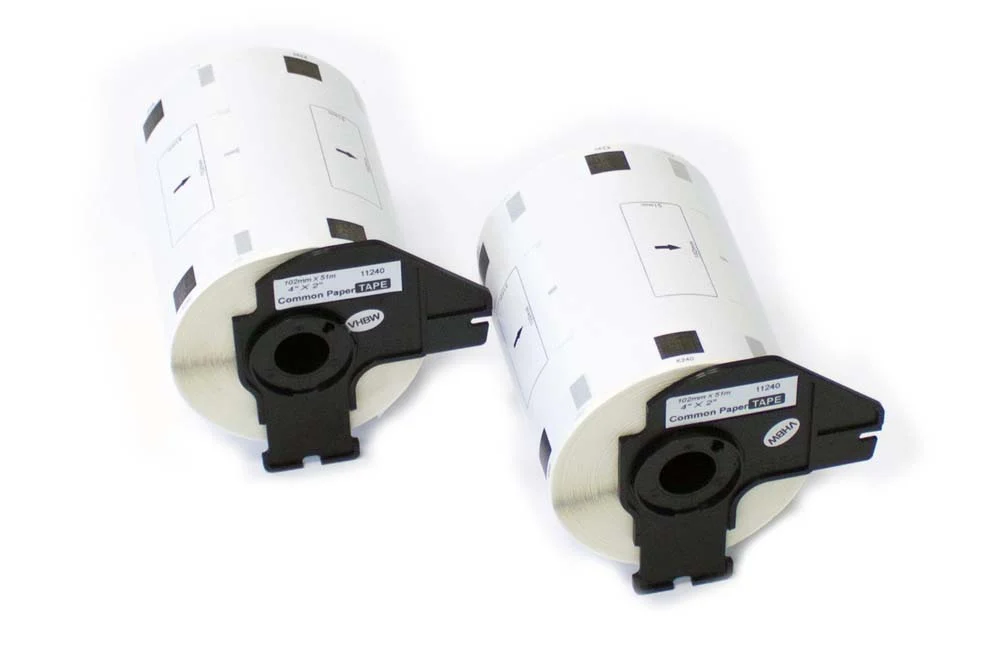 2x Étiquette remplacent Brother DK-11240 pour imprimante étiqueteuse - 102mm x 51mm + support