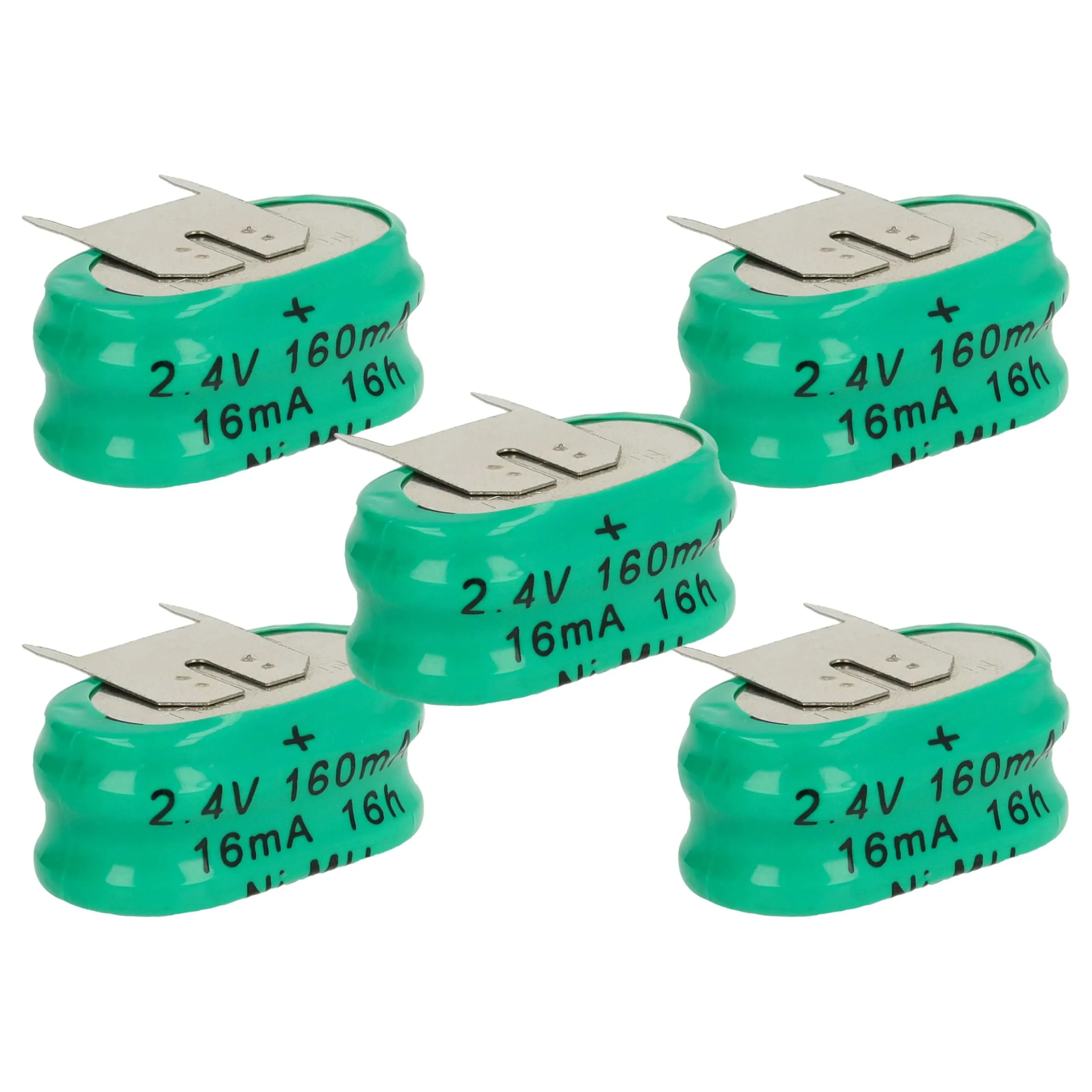 5x Piles bouton de type 2/V150H pour le modélisme et autres - 150mAh 2,4V NiMH
