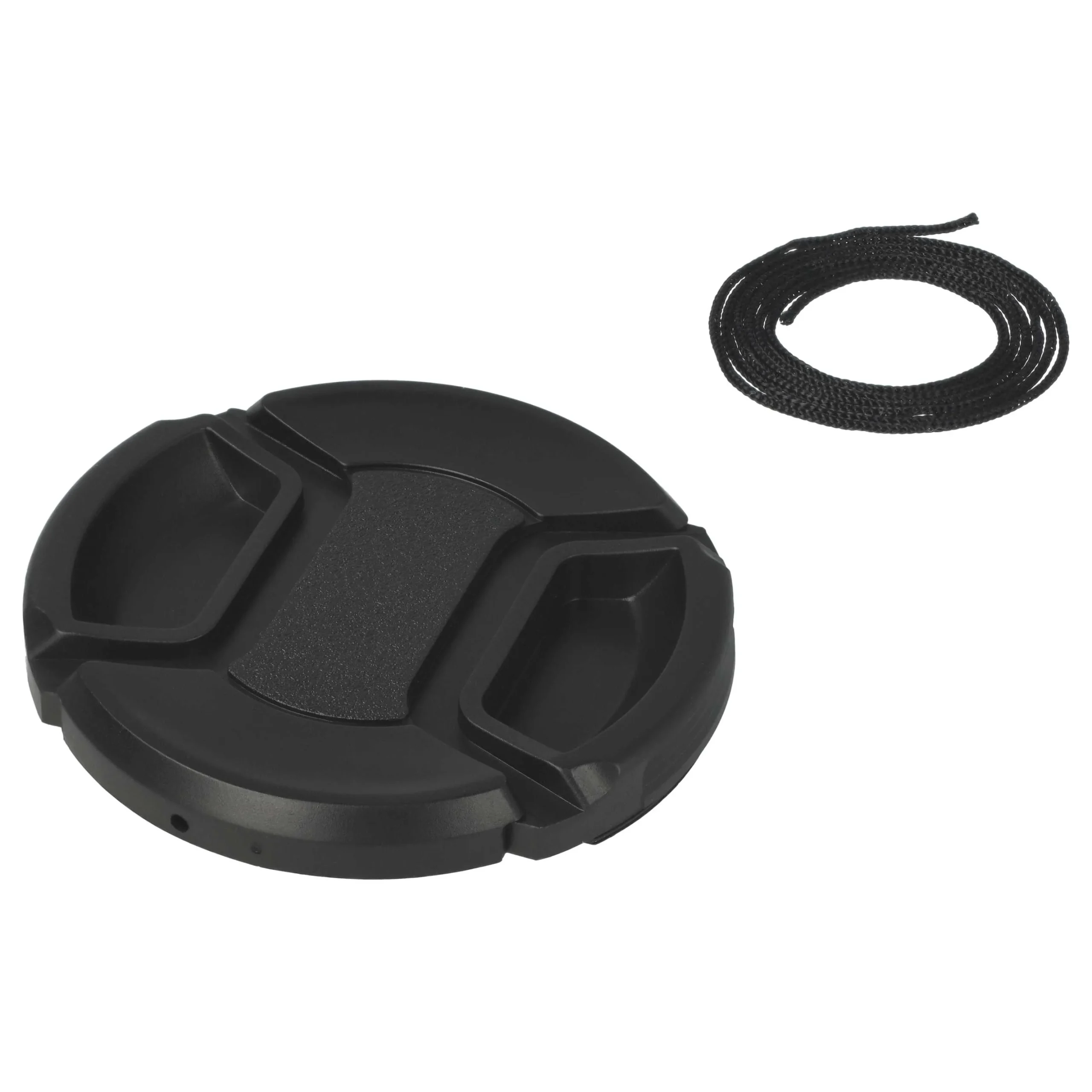 Bouchon d'objectif 58 mm - Prise centrée, plastique, noir