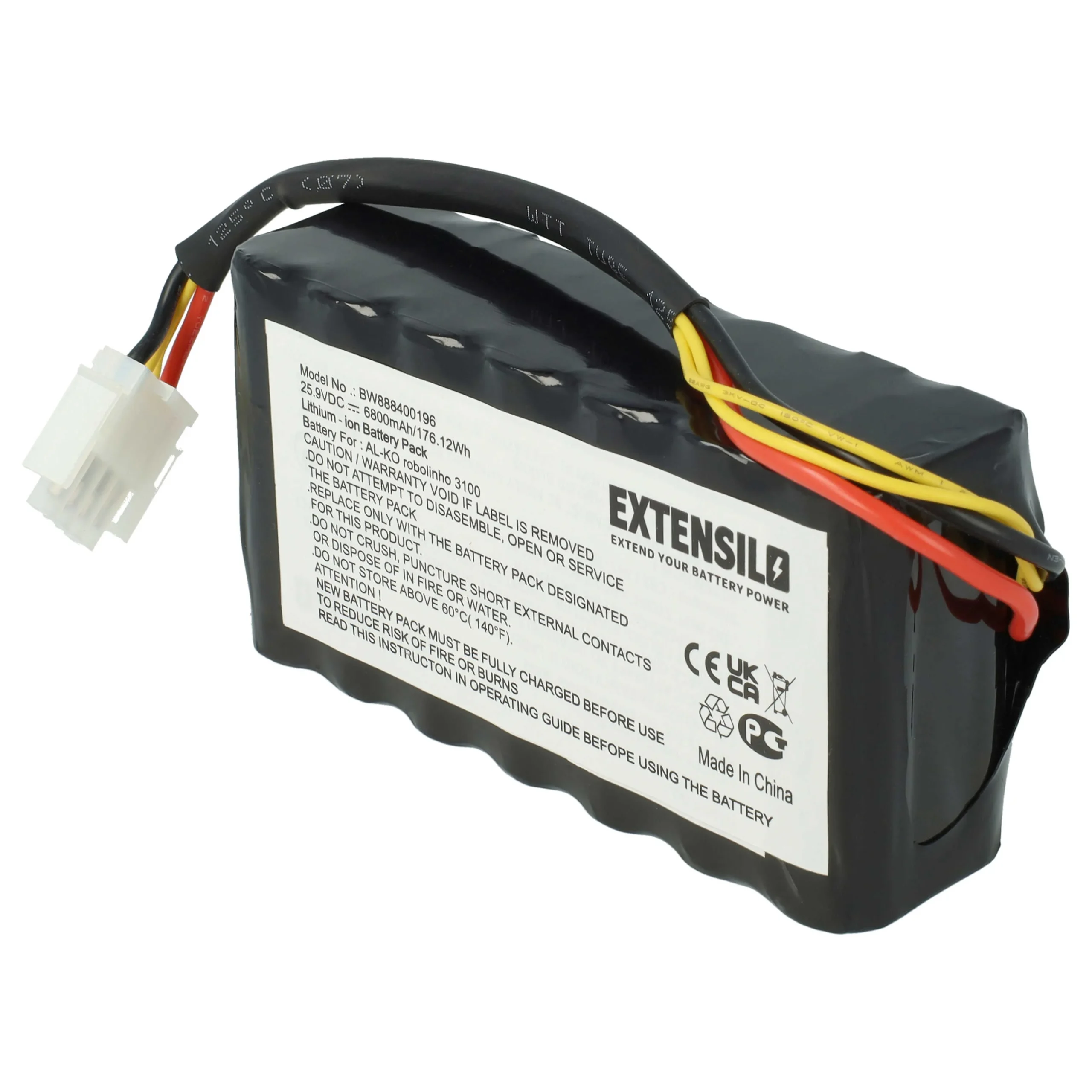 Batterie remplace AL-KO 440530, 441347, 441188, 20196003 pour outil de jardinage - 6800mAh 25,9V Li-ion