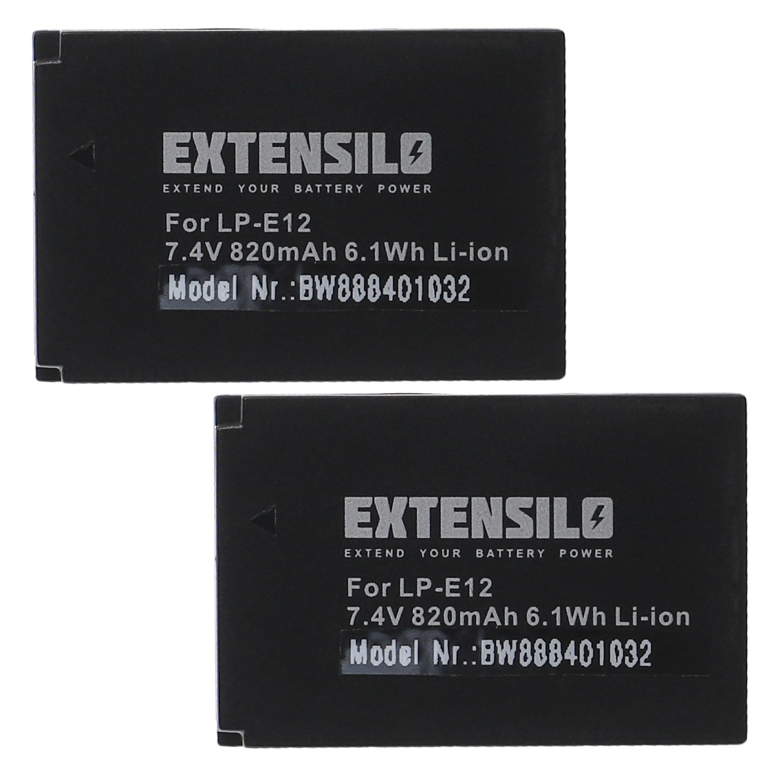 2x Batteries remplace Canon LP-E12 pour appareil photo Canon- 820mAh 7,4V Li-ion