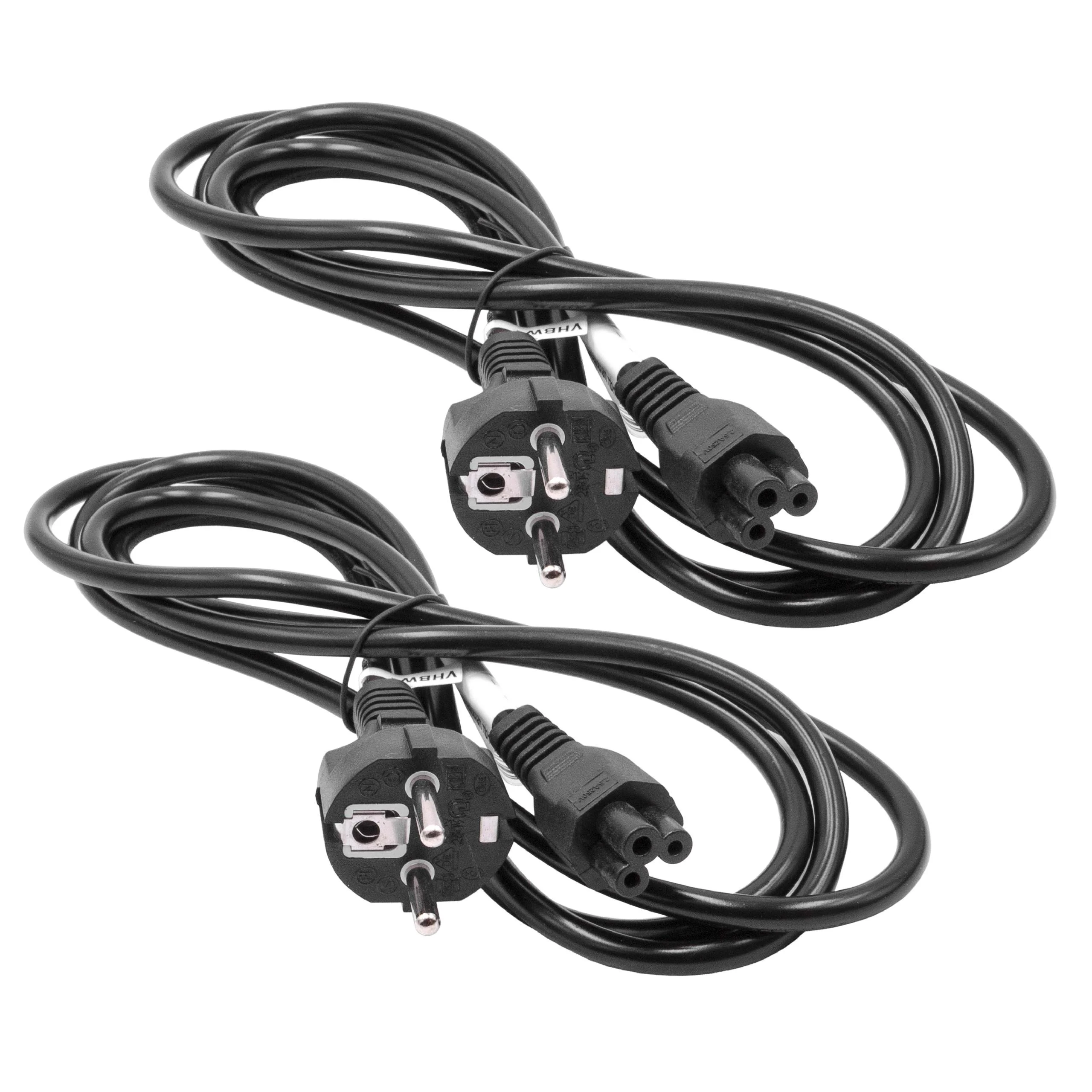 2x Câbles d'alimentation C5 prise Euro pour aspirateur Vorwerk VR300 - 2m