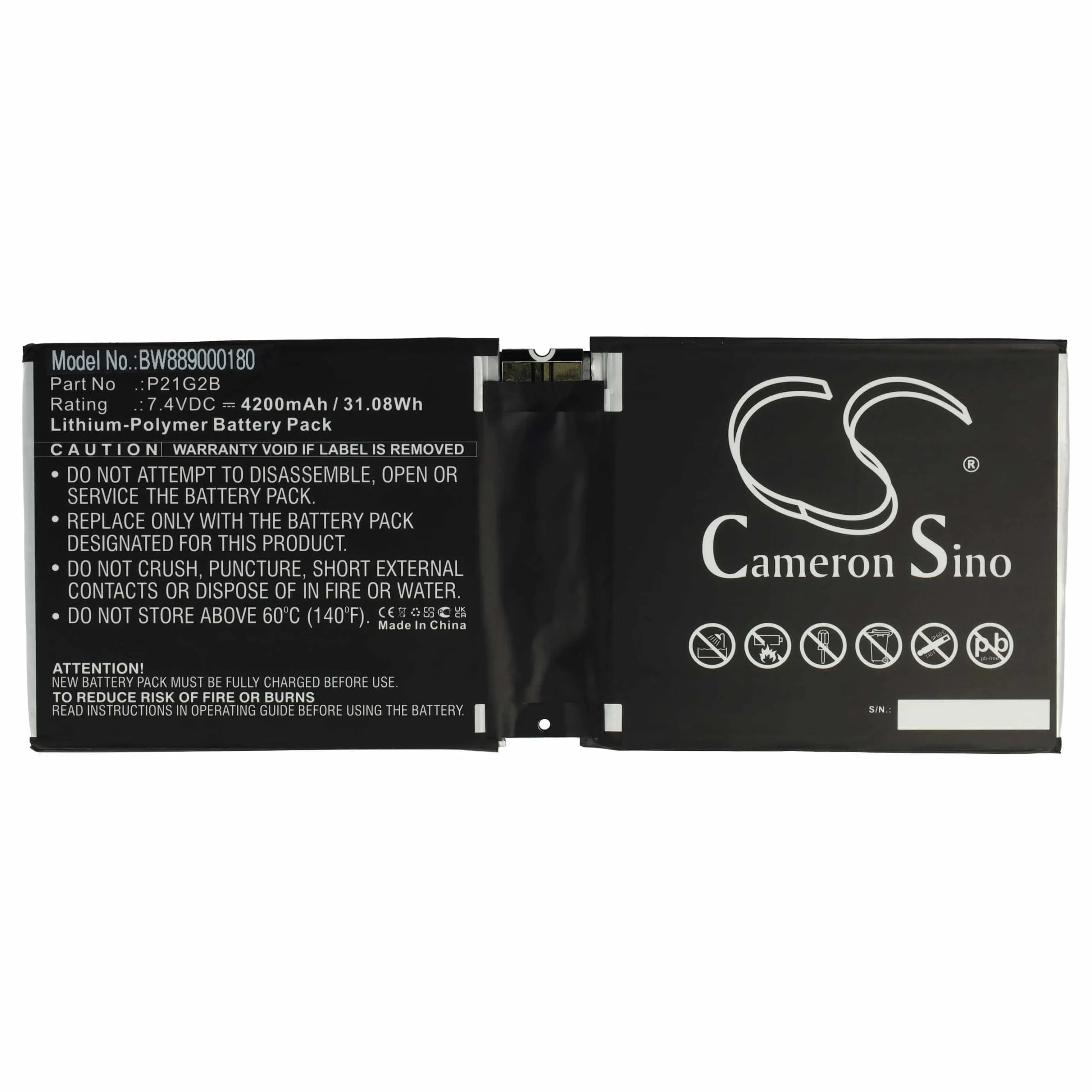 Batterie remplace Microsoft P21G2B tablette - 4200mAh 7,4V Li-polymère