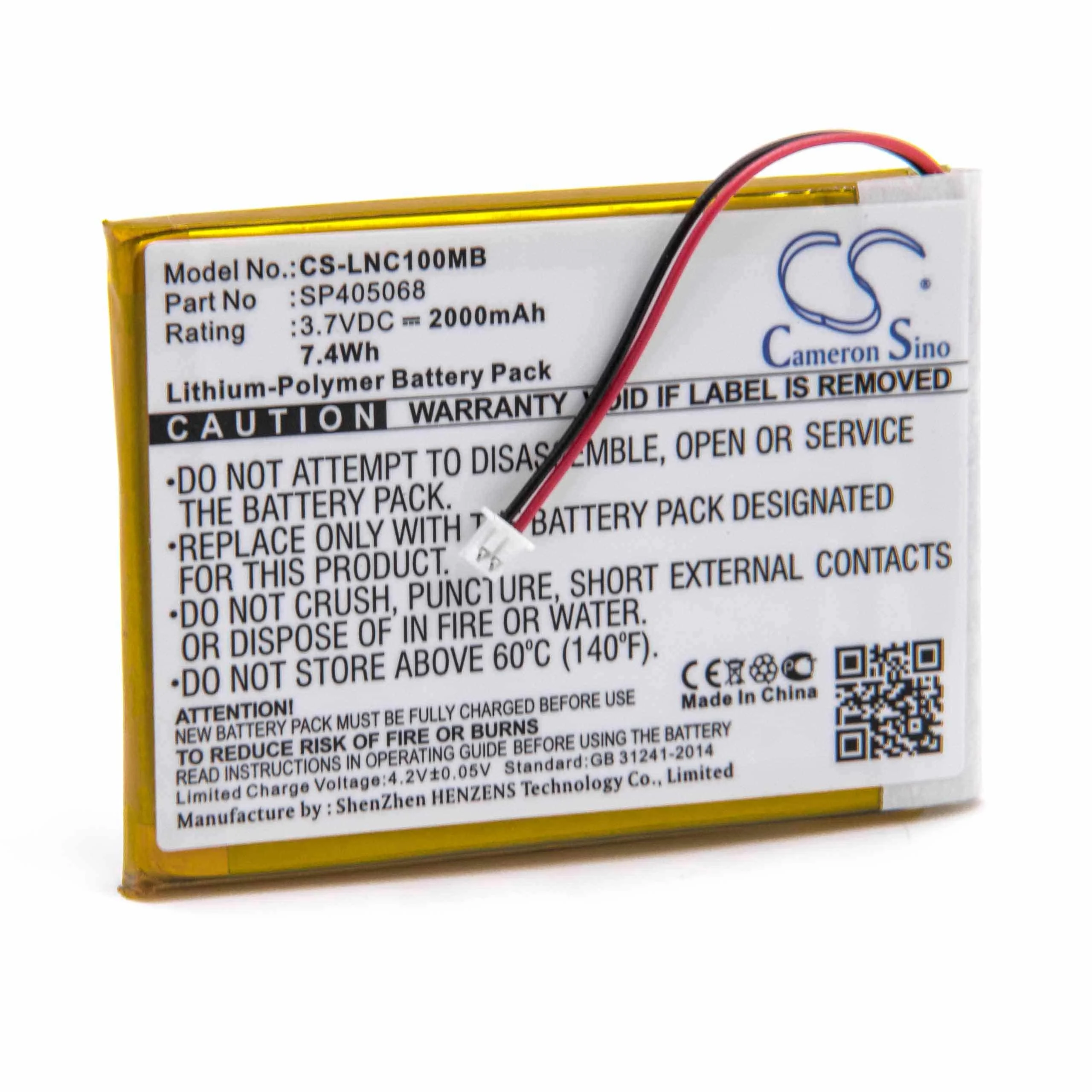 Batterie remplace Luvion SP405068 pour moniteur bébé Luvion - 2000mAh 3,7V Li-polymère