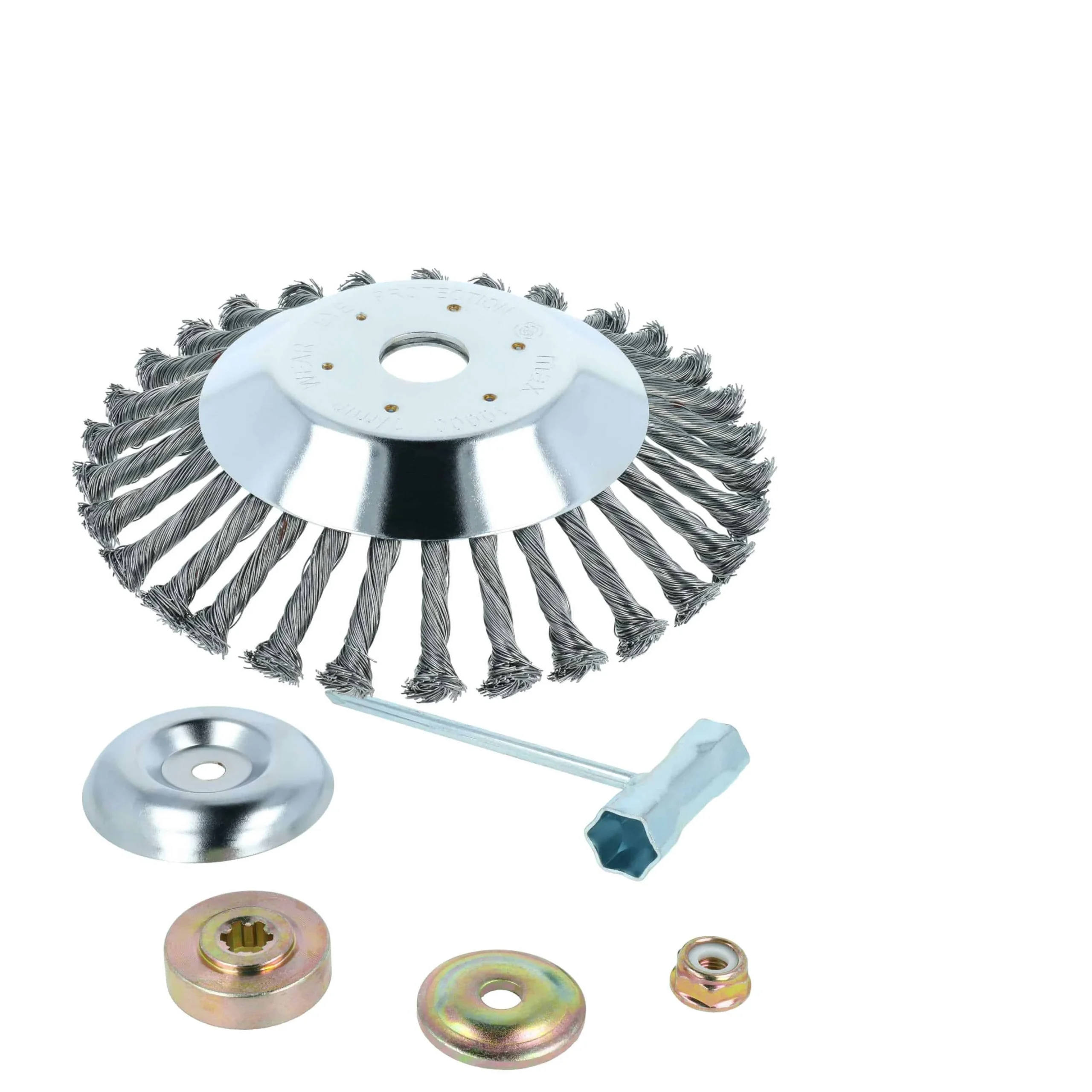 Brosse à désherber dure pour outil, débroussailleuse Dolmar, Honda, Kawasaki, Makita - avec kit d'accessoires