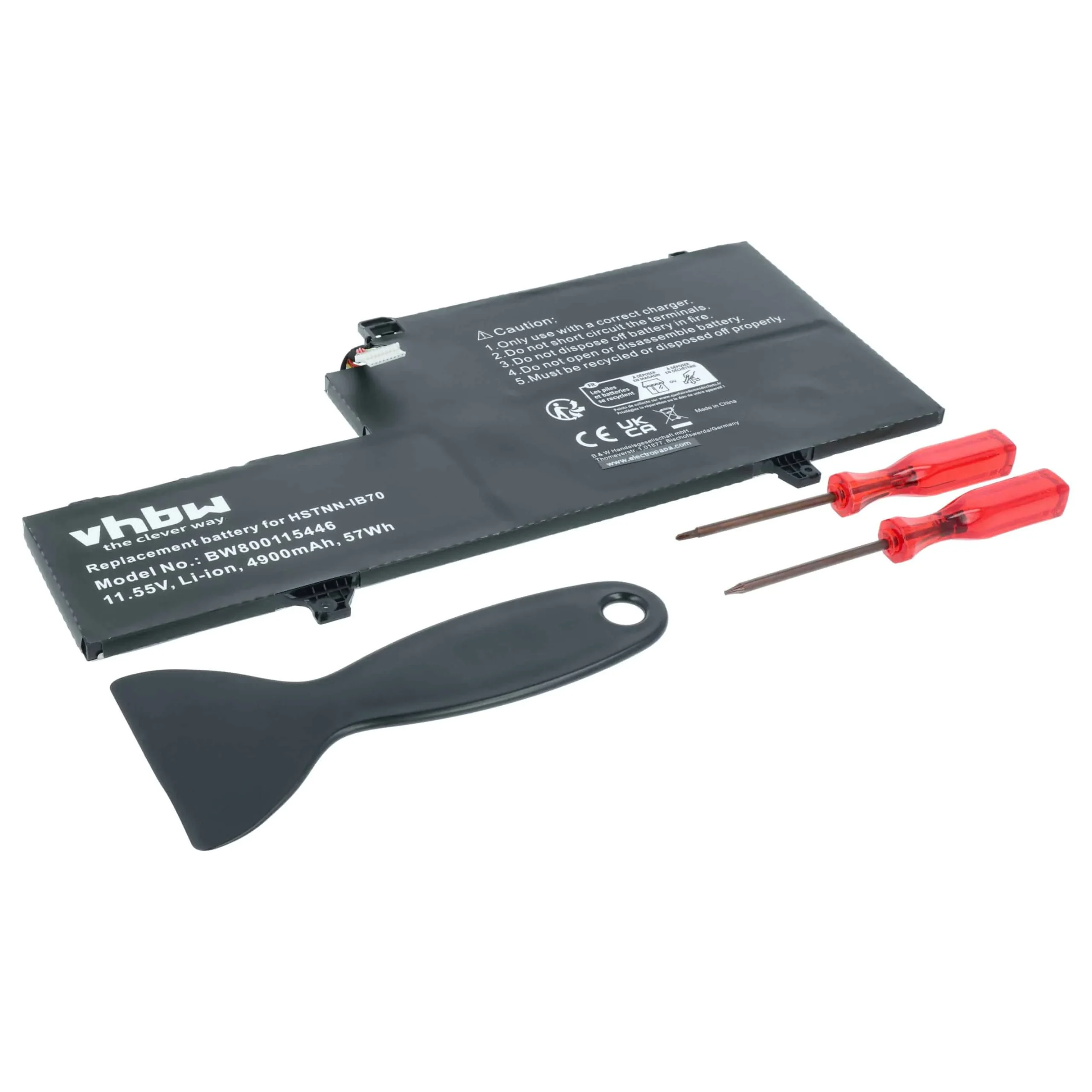 Batterie remplace HP 1GY29PA, 1GY30PA, 0M03XL pour ordinateur portable HP- 4900mAh 11,55V Li-polymère, noir
