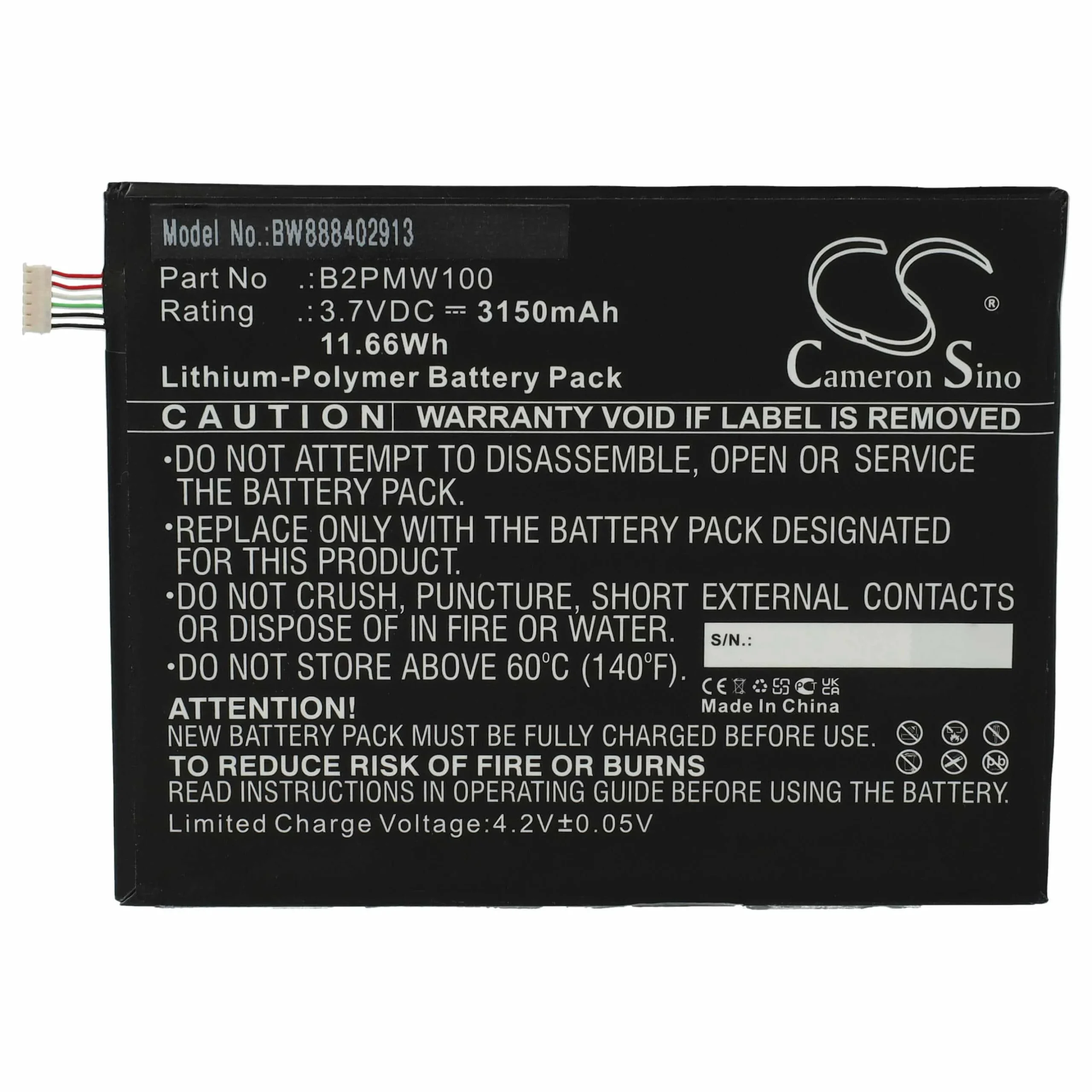 Batterie remplace HTC B2PMW100 tablette - 3150mAh 3,7V Li-polymère