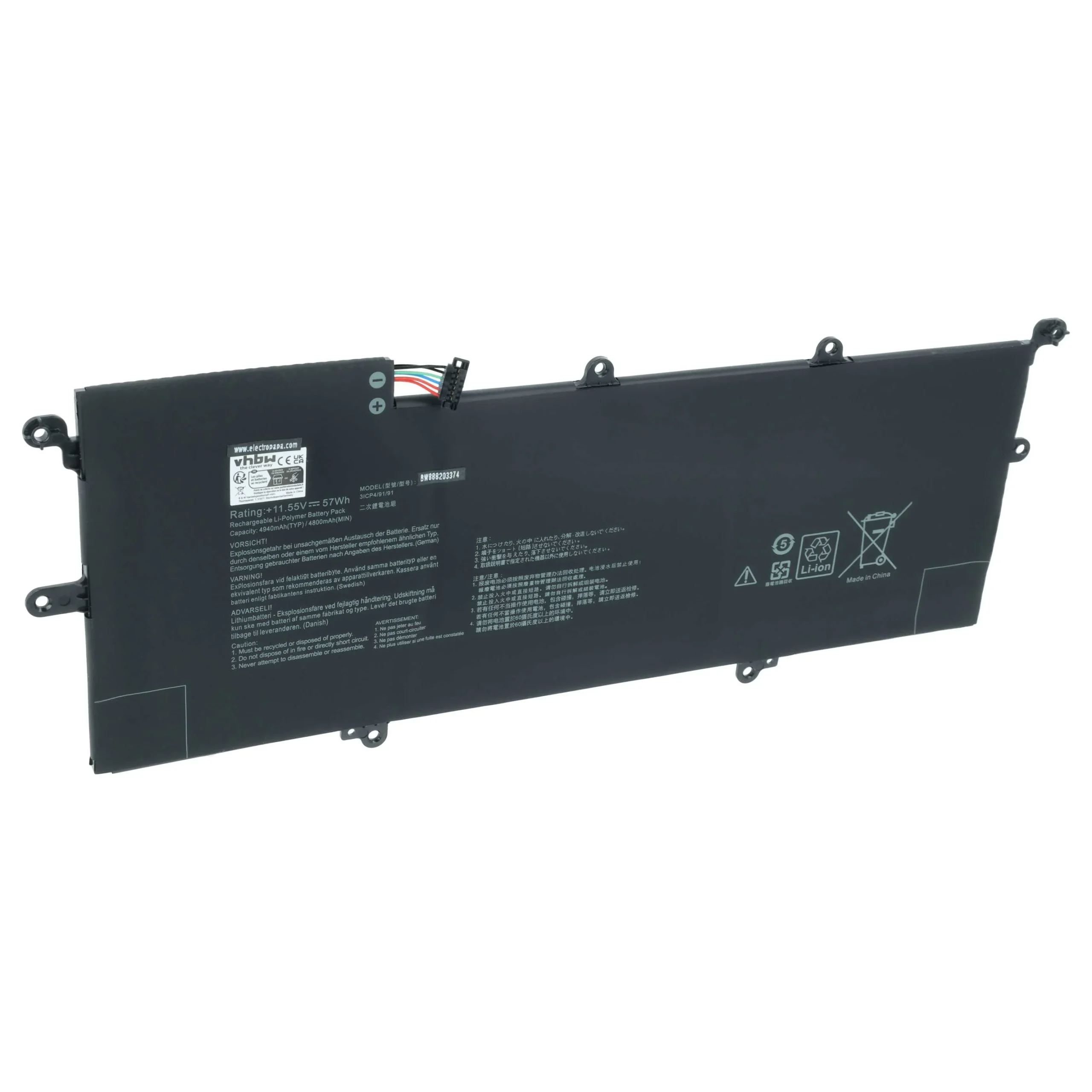 Batterie remplace Asus 0B200-02750000, C31N1714 pour ordinateur portable Asus- 4850mAh 11,52V Li-polymère