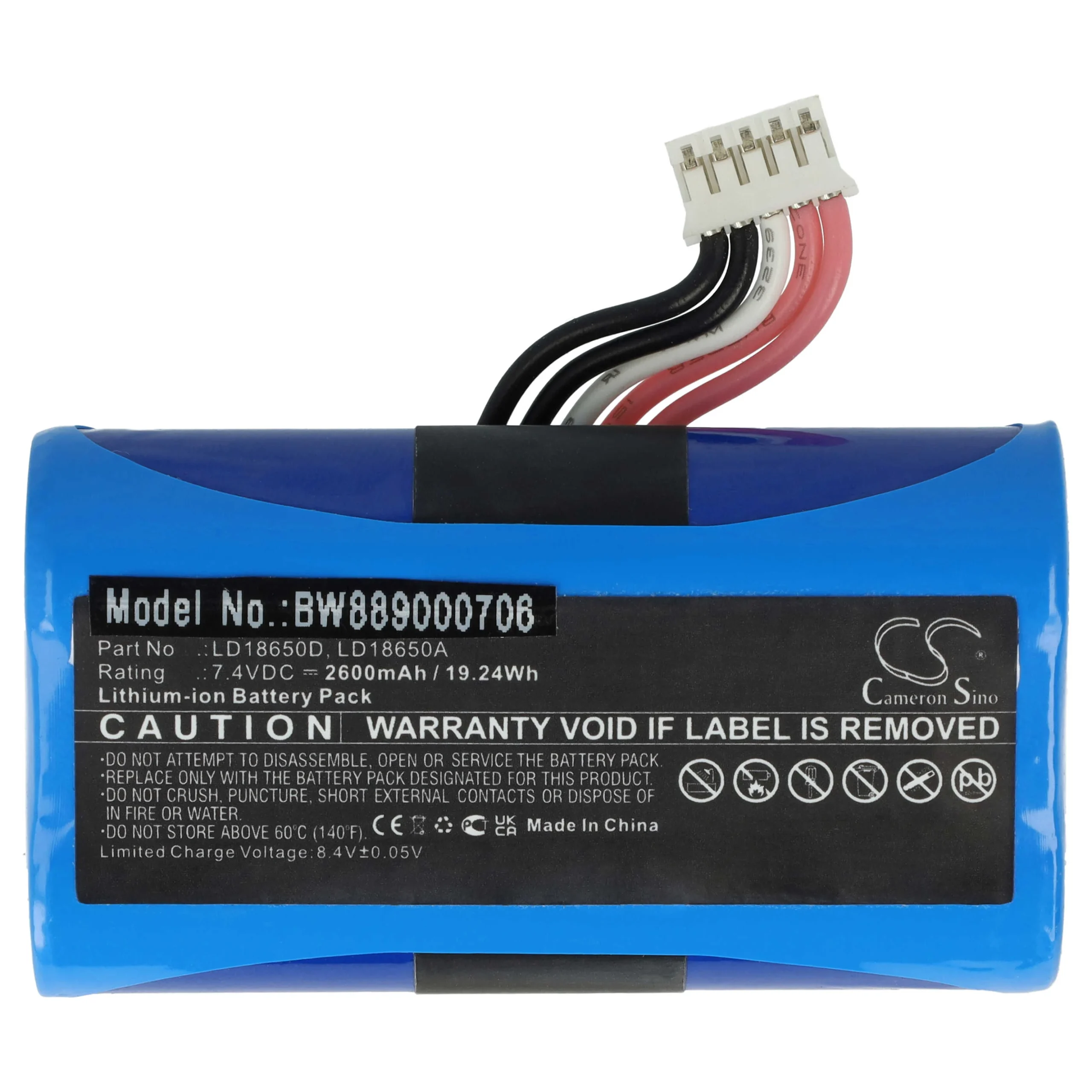 Batterie remplace Ingenico LD18650D pour scanner de code-barre Newland - 2600mAh 7,4V