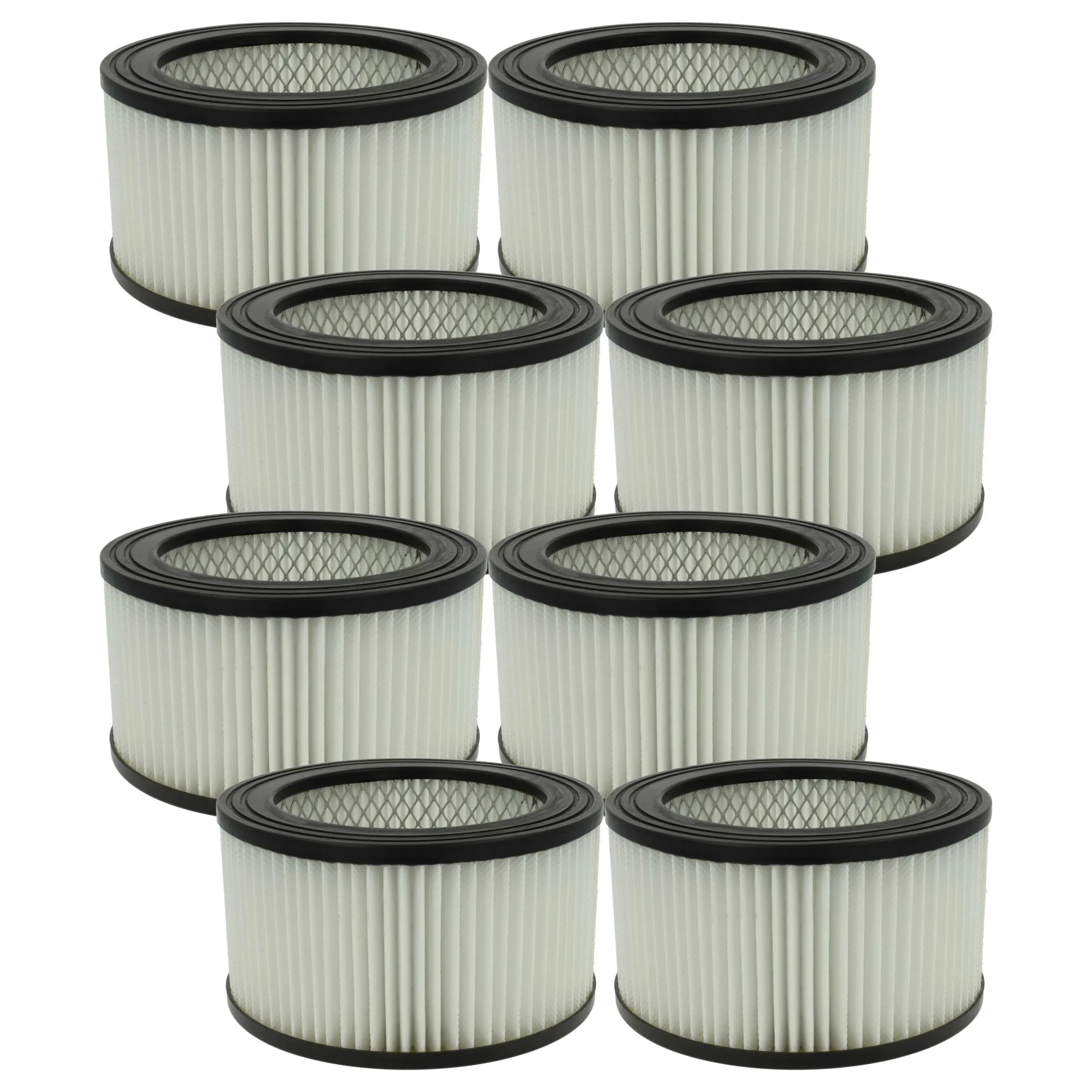 8x Filtre remplace Oxeo 760023 pour aspirateur de cheminée PowerPlus - Cartouche Filtre F7, noir / blanc