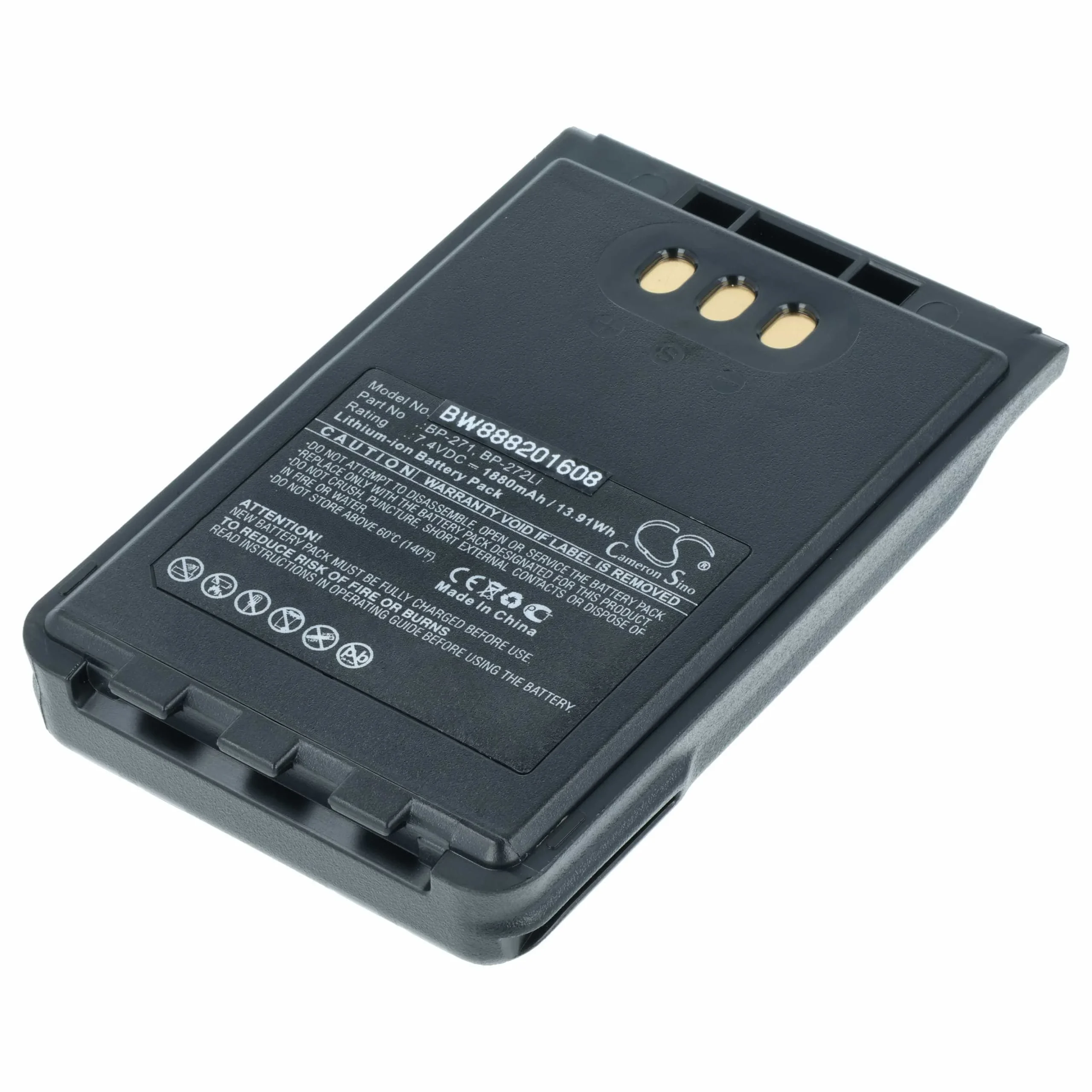 Batterie remplace Icom BP-271, BP-272Li pour radio talkie-walkie Icom- 1880mAh 7,4V Li-ion