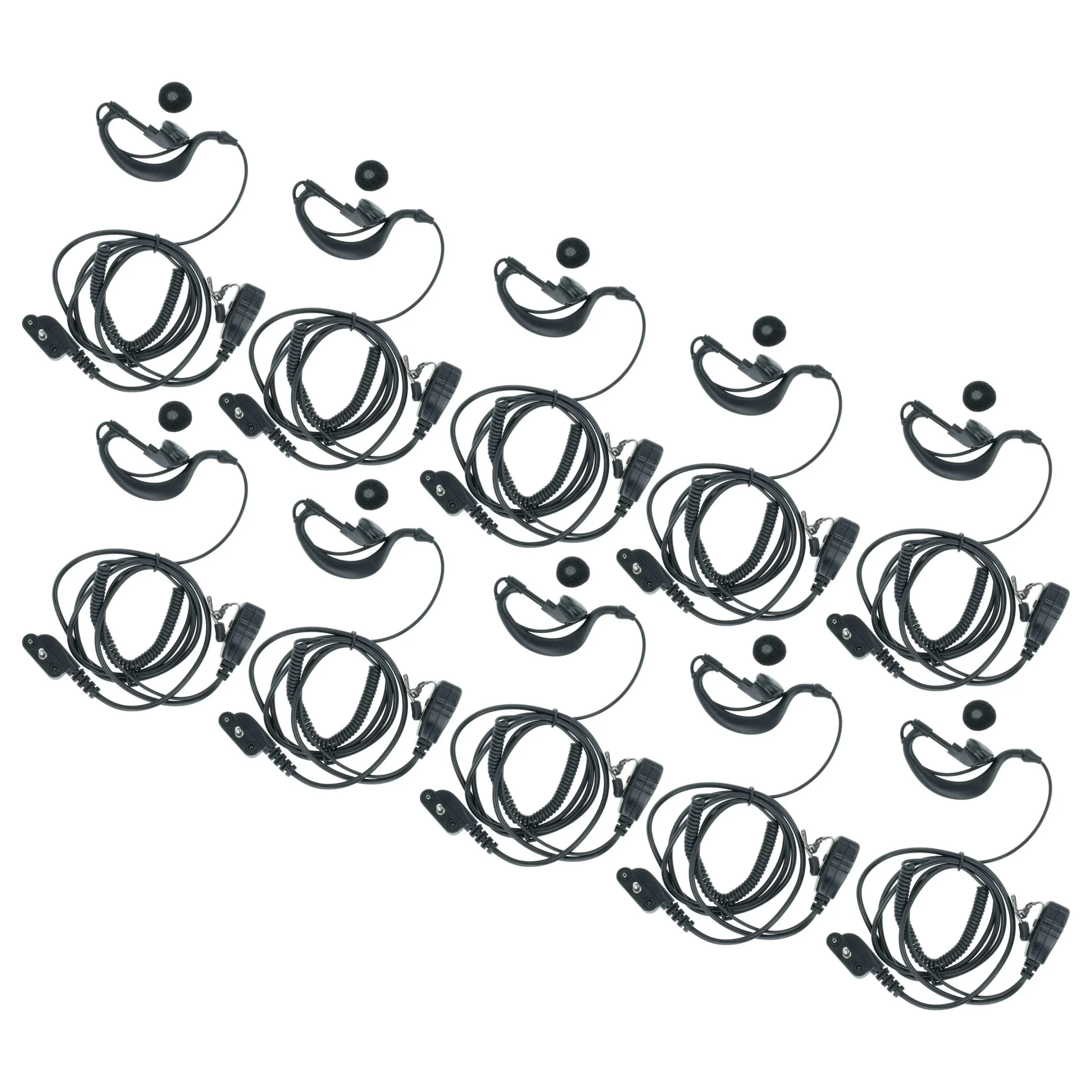 10x Oreillette de talkie-walkie pour Yaesu Vertex VX-130 et autres - Avec touche de réponse + support clip, no