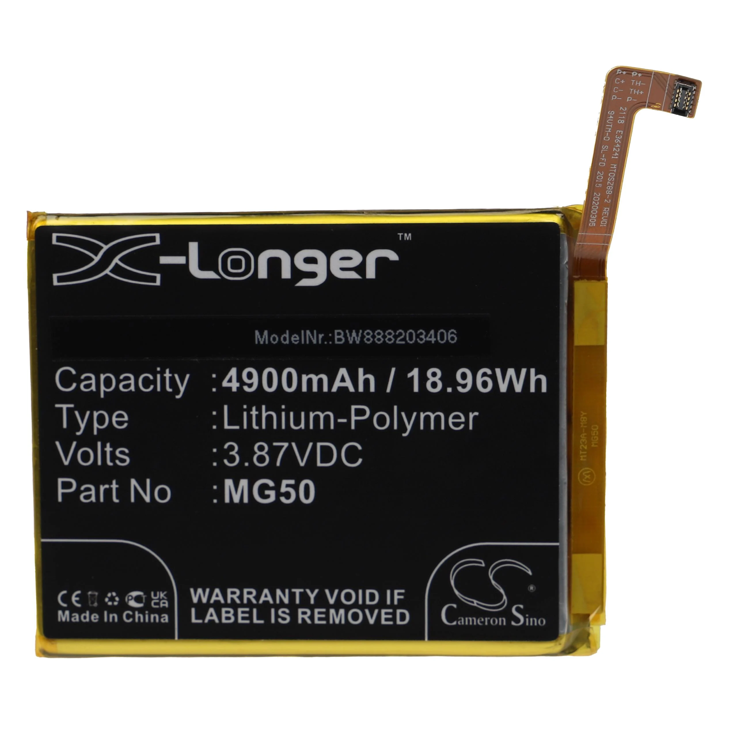 Batterie remplace Motorola MG50 téléphone portable Motorola - 4900mAh 3,87V Li-polymère