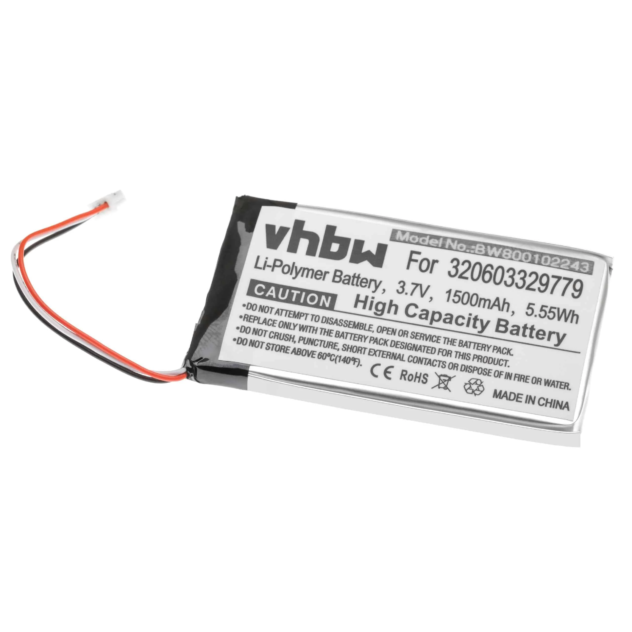 Batterie remplace Harman Kardon 320603329779 pour navigation GPS Harman & Kardon - 1500mAh 3,7V Li-polymère