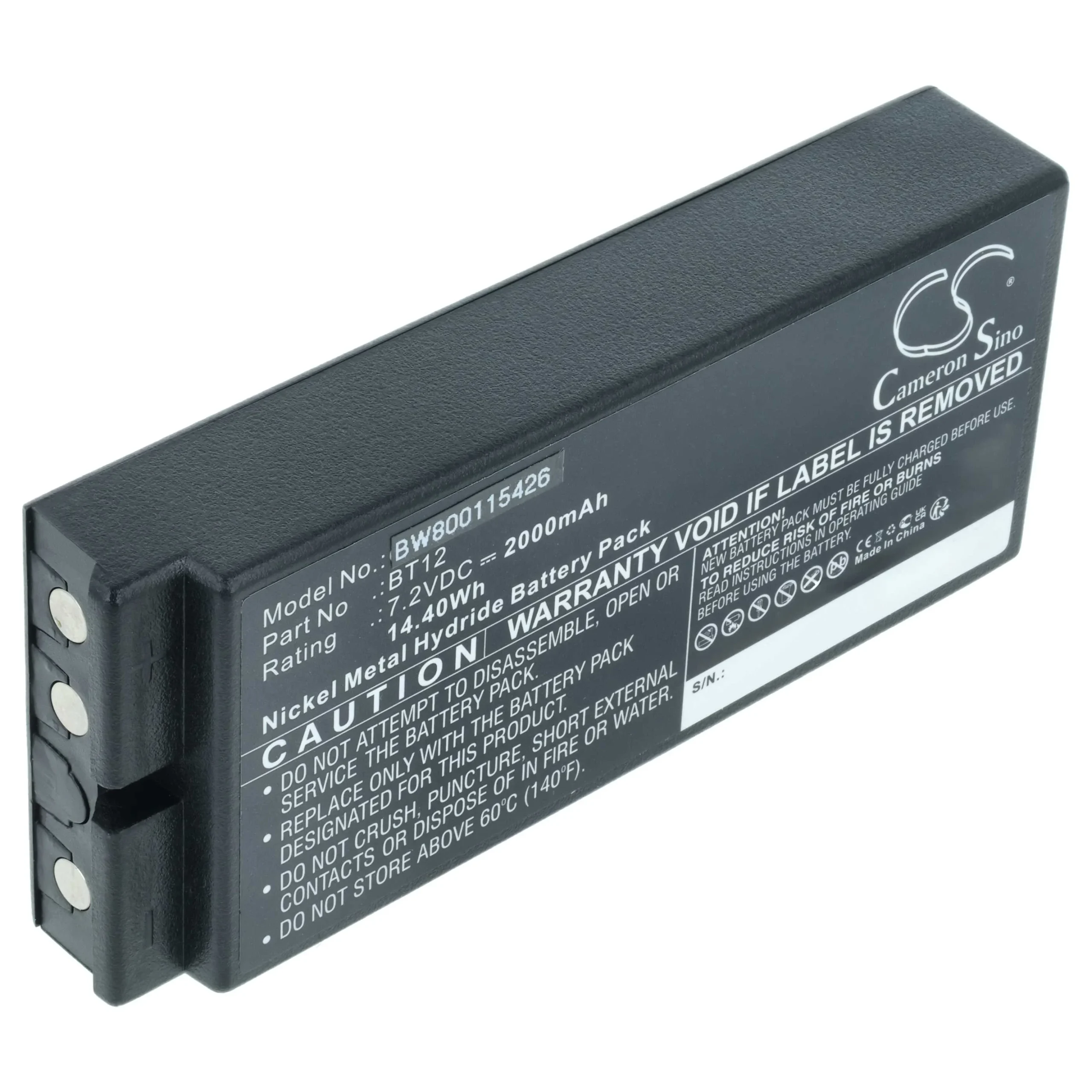 Batterie remplace Danfoss 2303696, BT12 - 2000mAh 7,2V NiMH