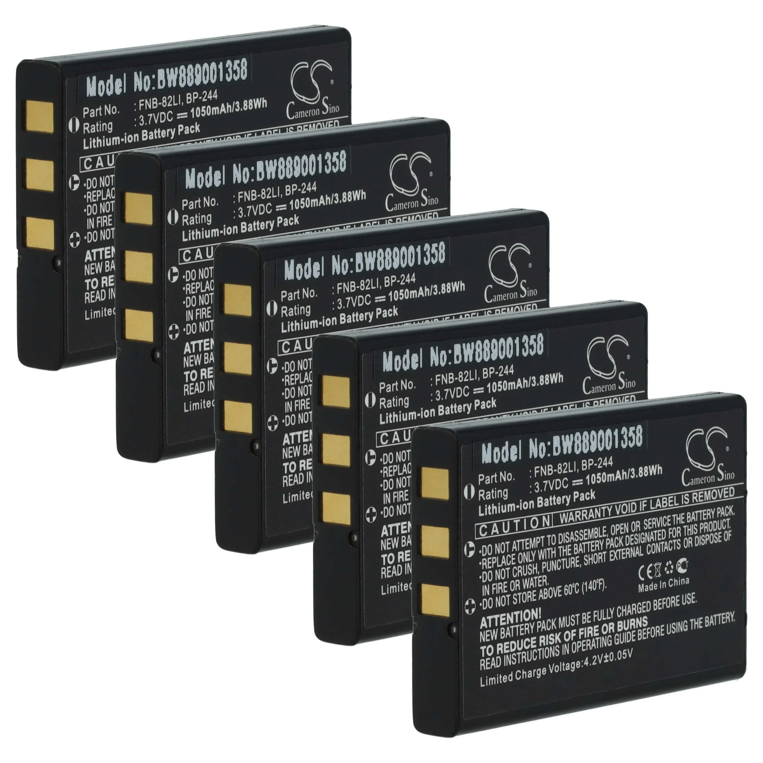 5x Batteries remplace Icom BP-244 pour radio talkie-walkie Maas- 1050mAh 3,7V Li-ion