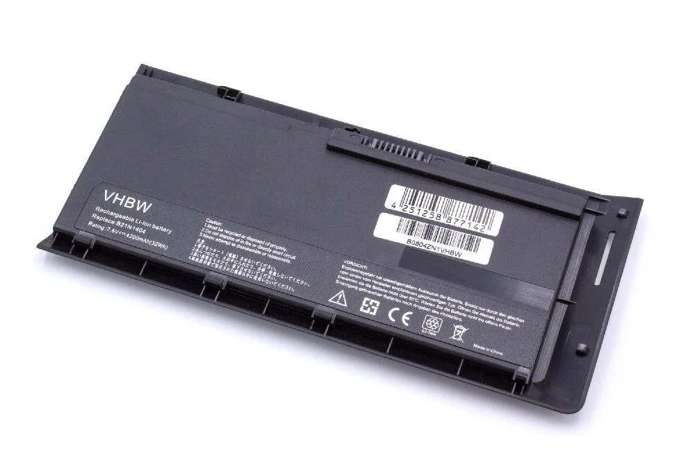 Batterie remplace Asus B21N1404 pour ordinateur portable Asus- 4200mAh 7,6V Li-ion, noir