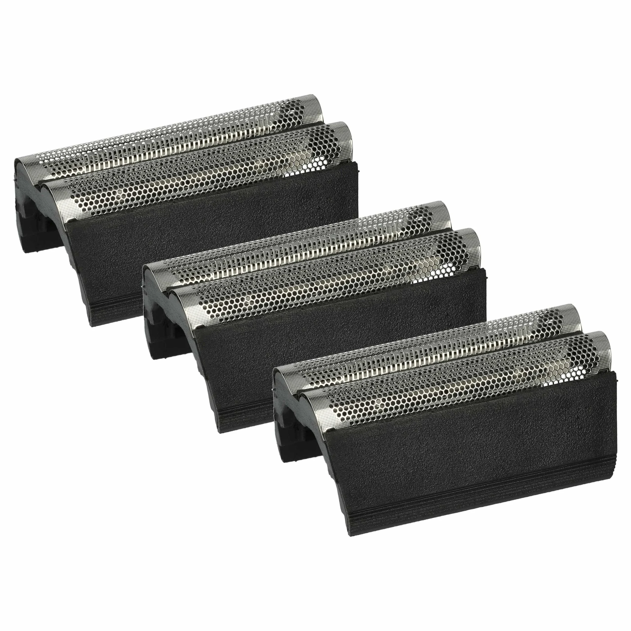 3x Grilles doubles remplace Braun 586, 585 pour rasoir Braun - avec cadre de tête, argenté/gris foncé