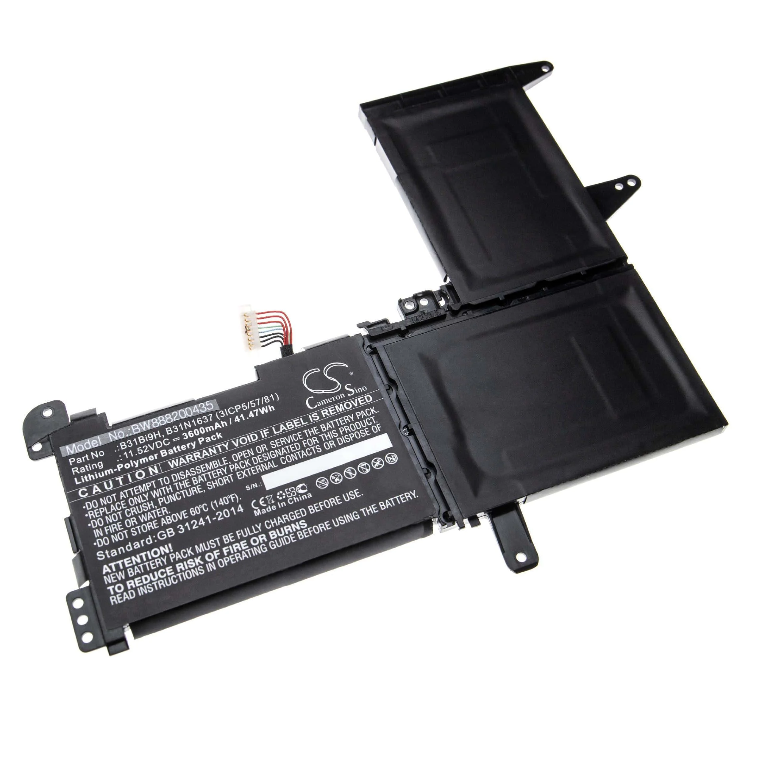 Batterie remplace Asus 0B200-02590000 pour ordinateur portable Asus- 3600mAh 11,52V Li-polymère, noir