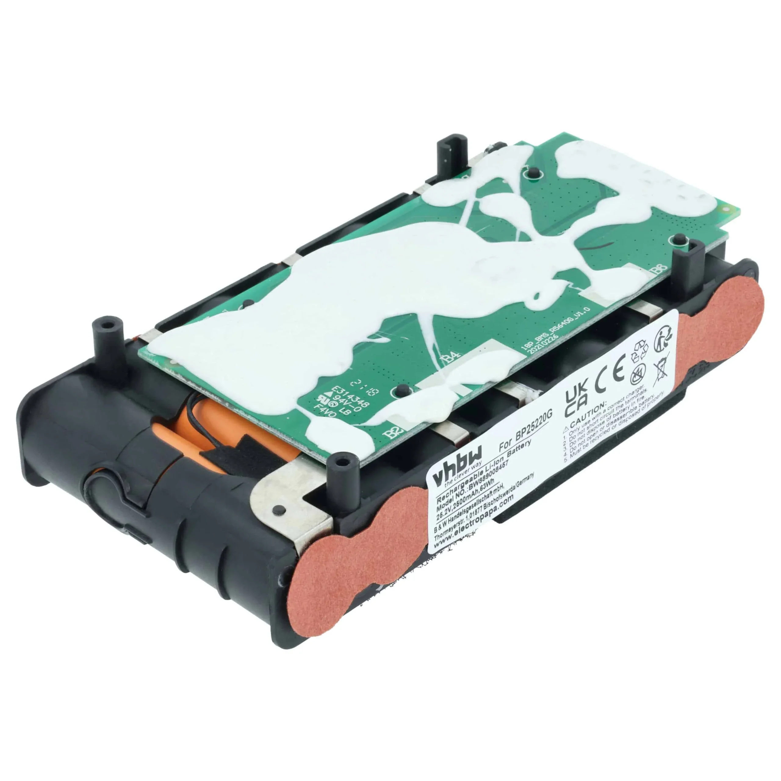 Batterie remplace Grundig BP25220G, BP2522A, 9178018779 pour aspirateur Grundig - 2500mAh 25,2V Li-ion