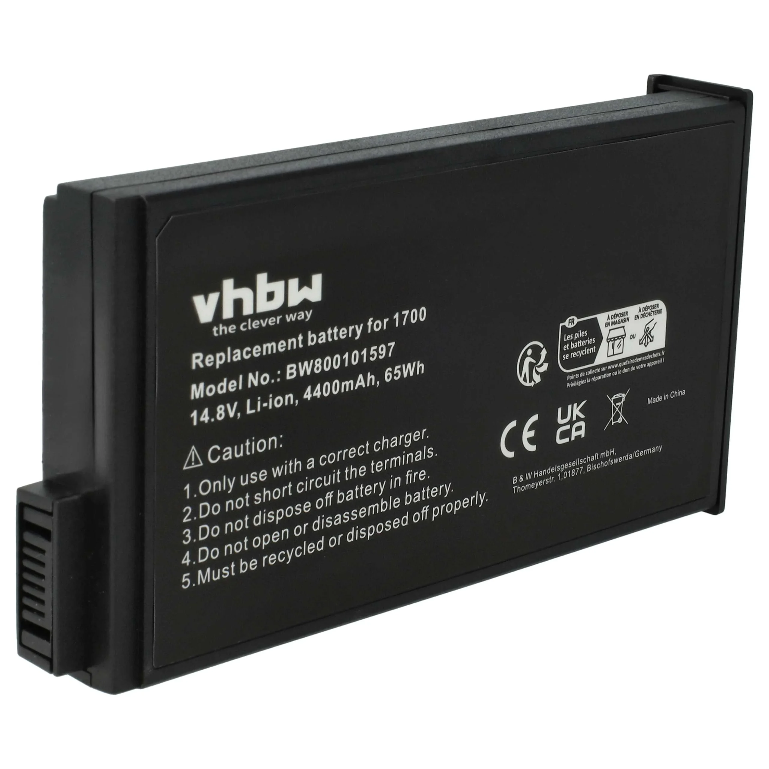Batterie remplace HP 190336-001, 182281-001 pour ordinateur portable HP CompaQ- 4400mAh 14,4V Li-ion, noir