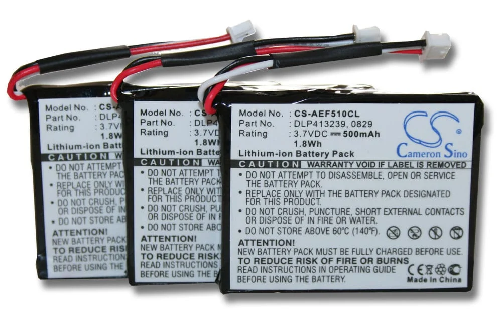 3x Batteries remplace AEG DLP413239, 0829 pour téléphone AEG - 500mAh 3,7V Li-ion