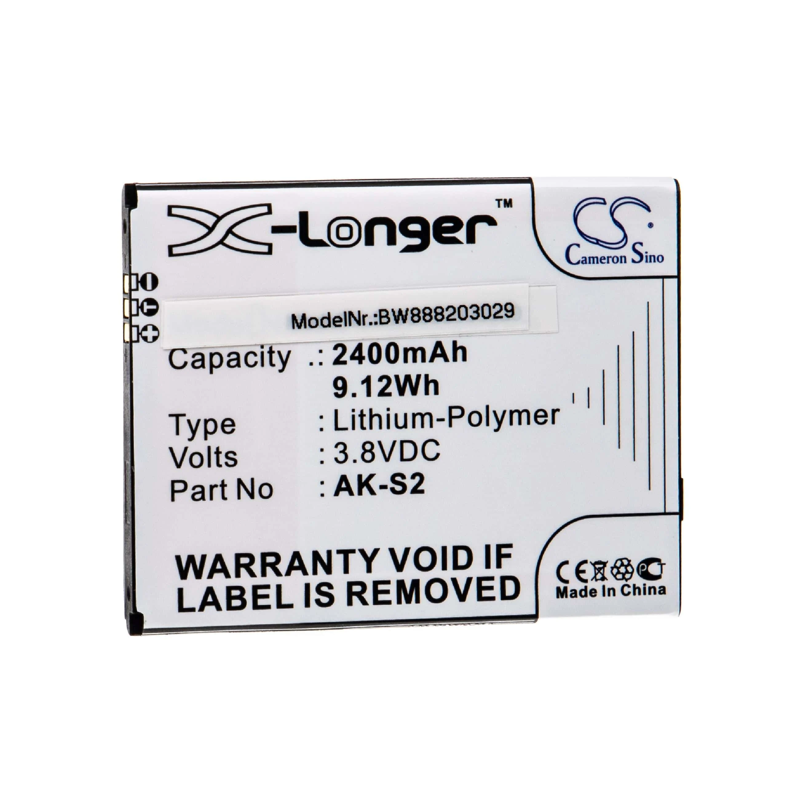 Batterie remplace Emporia AK-S2 téléphone portable Emporia - 2400mAh 3,8V Li-polymère