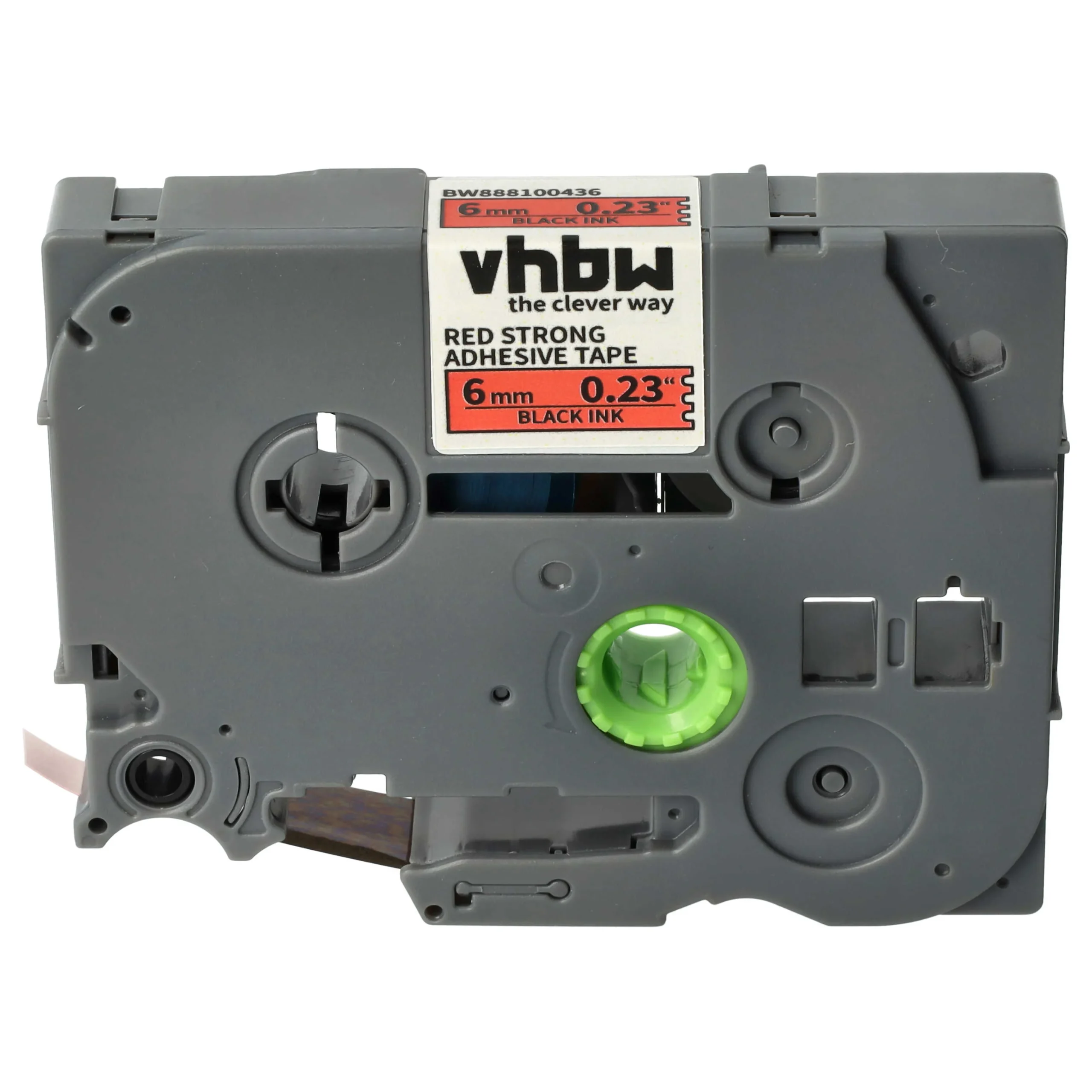Cassette à ruban remplace Brother TZE-S411 - 6mm lettrage Noir ruban Rouge, plastique, extra fort