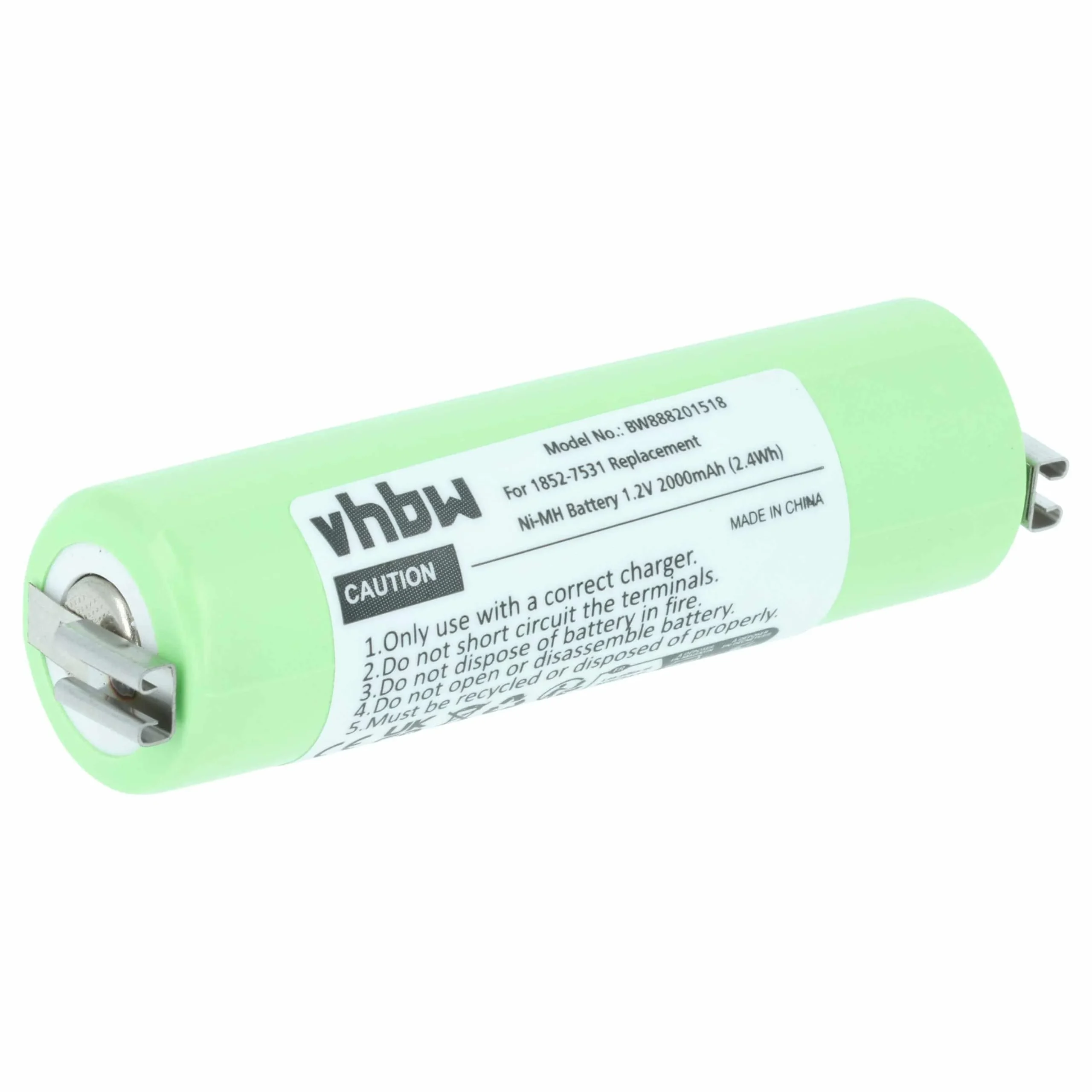 Batterie remplace Moser 1852-7531 pour rasoir électrique Moser - 2000mAh 1,2V NiMH