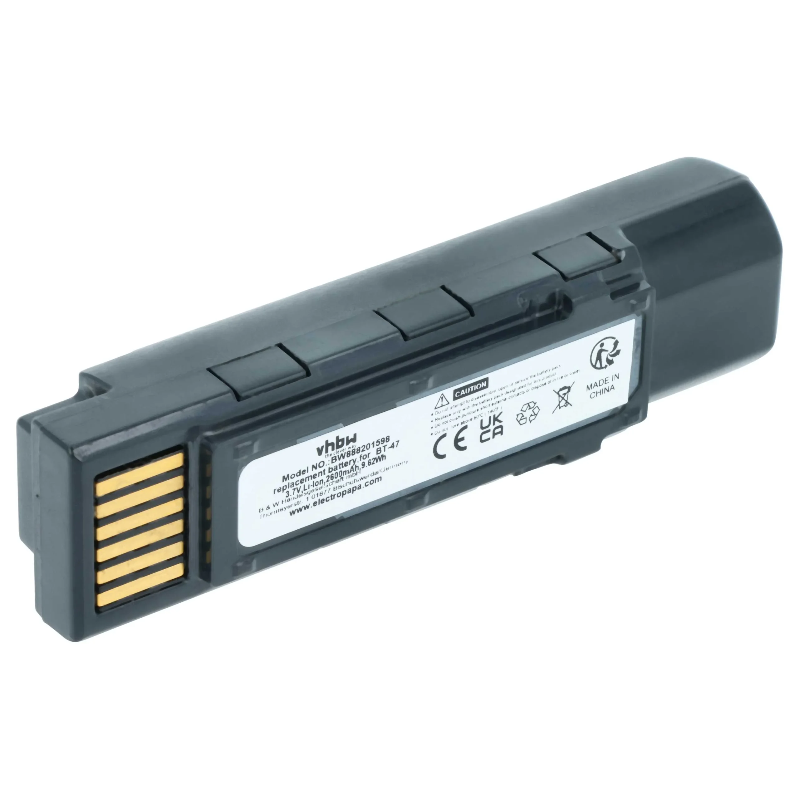Batterie remplace Datalogic 128004721, BT-47, RBP-GM45 pour scanner de code-barre Datalogic - 2600mAh 3,7V