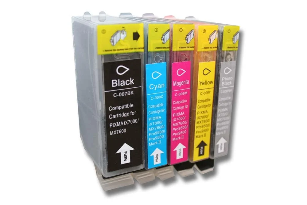 5x Cartouches remplace Canon PGI-9PBK, PGI-9, PGI-7, PGI-7BK, PGI-9M, PGI-9C pour imprimante - multicouleurs