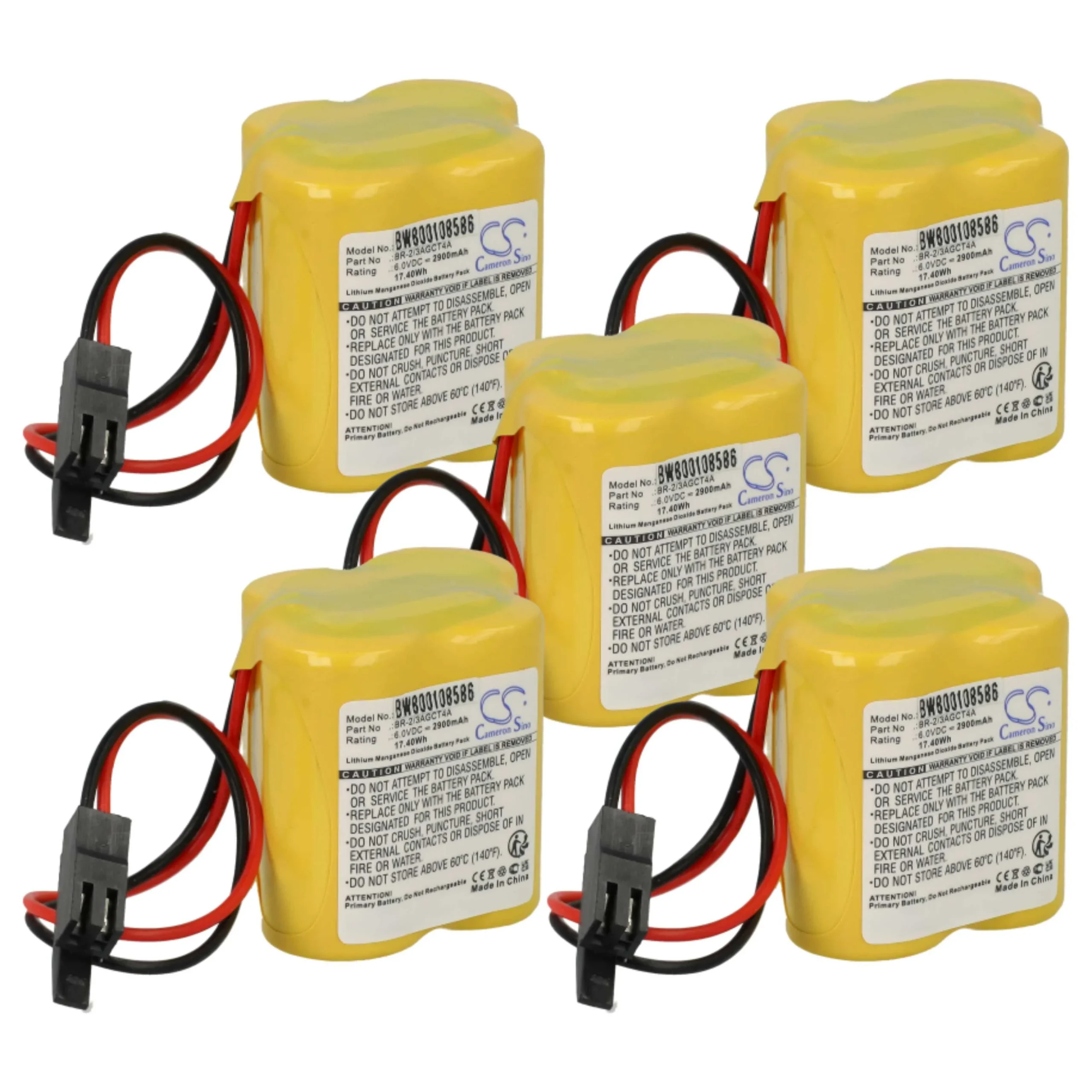 Pile (5 pcs.) remplace A98L-0031-0025, BR-2/3AGCT4A, A06B-6114-K504 contrôleur Raid - 2900mAh 6V Li-MnO2