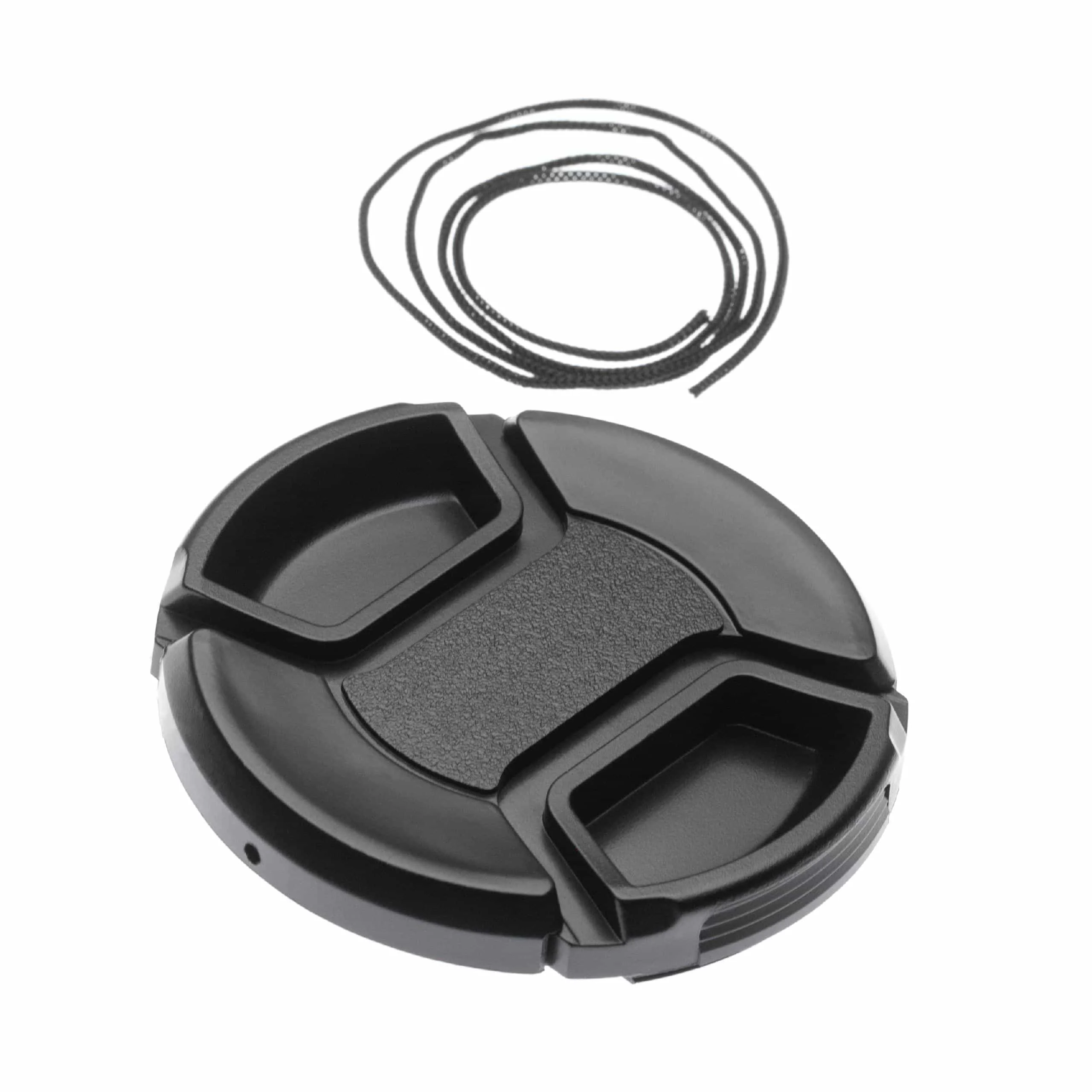 Bouchon d'objectif 55 mm - Prise centrée, plastique, noir