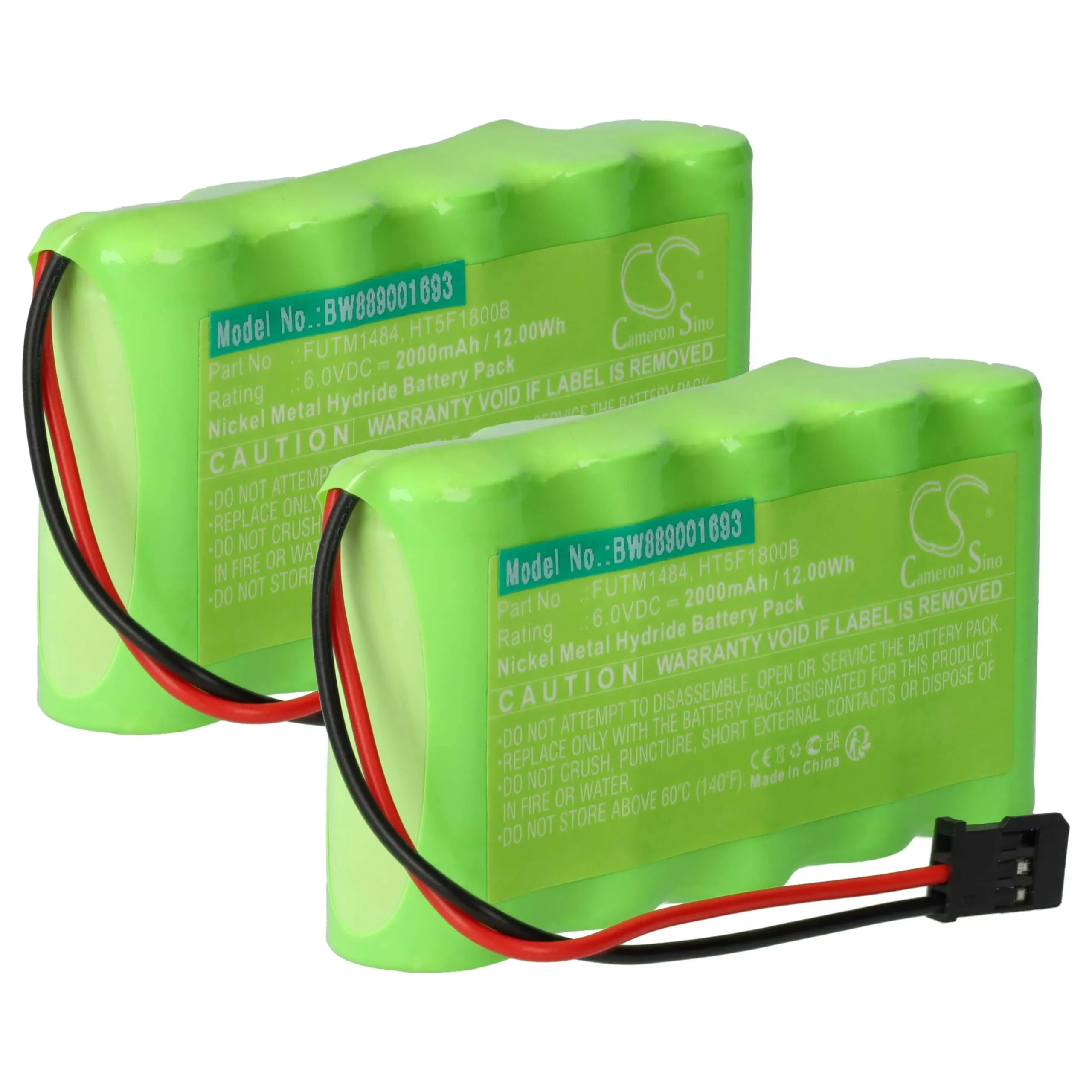2x Batteries remplace Futaba HT5F1800B, FUTM1484 pour transmetteur Futaba- 2000mAh 6V NiMH