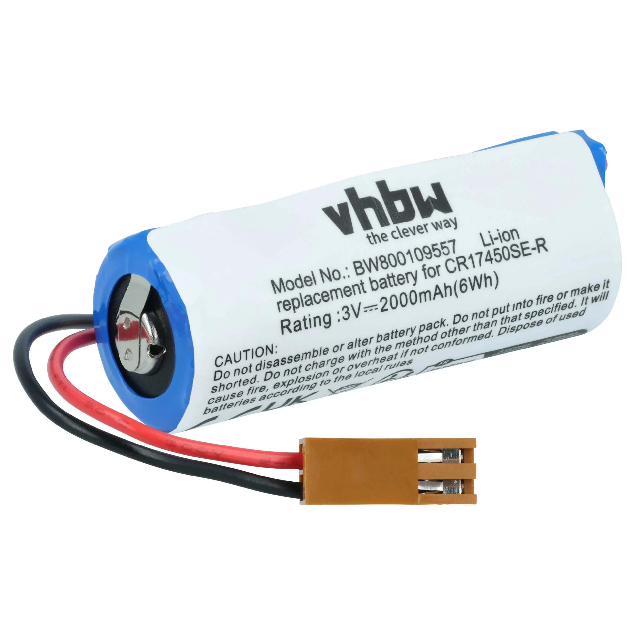 Batterie remplace A02B0200K102, A02B-0200-K102, CR17450ER-CX pour unité de contrôle - 2000mAh 3V Li-ion