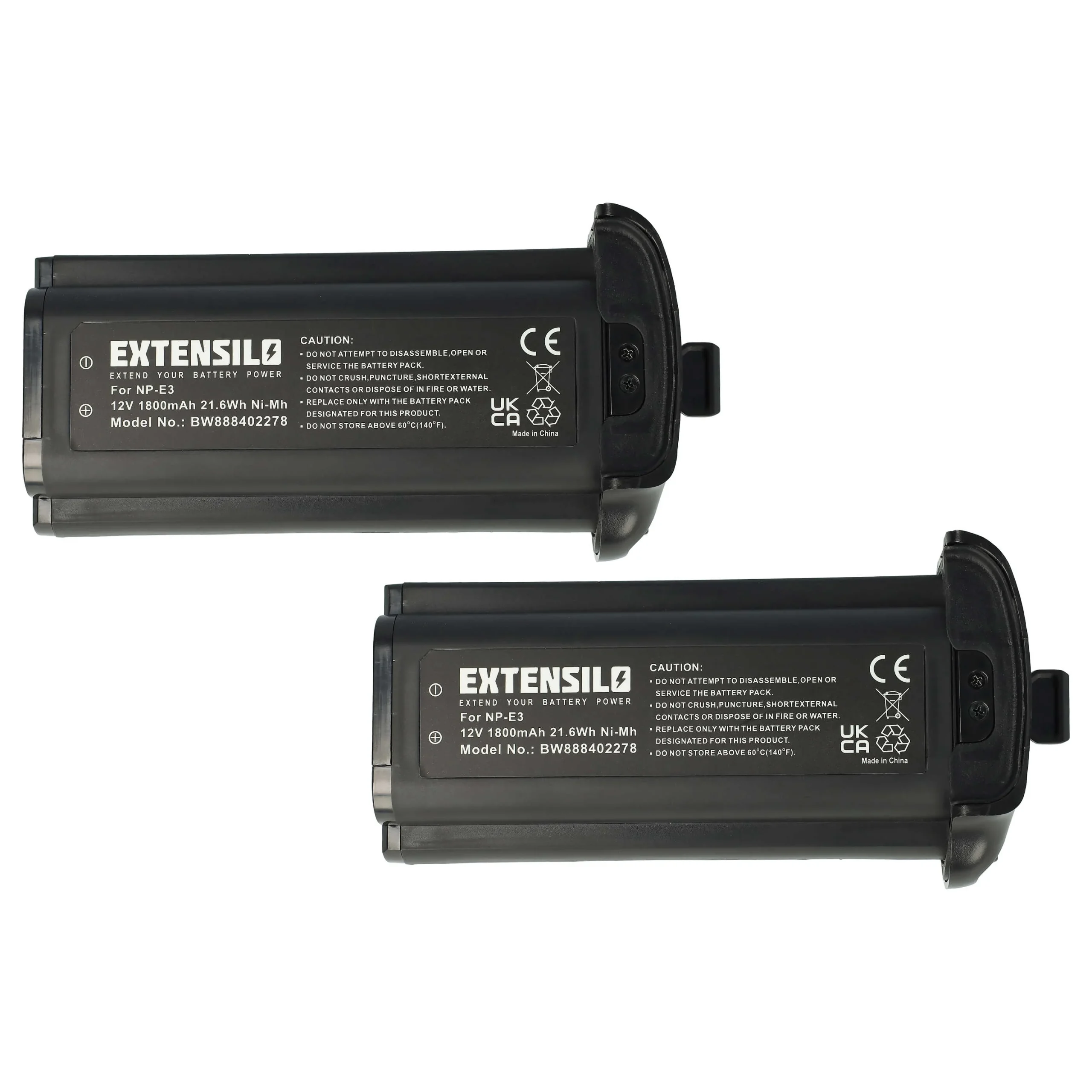 2x Batteries remplace Canon 7084A002, 7084A001, NP-E3 pour appareil photo Canon- 1800mAh 12V NiMH