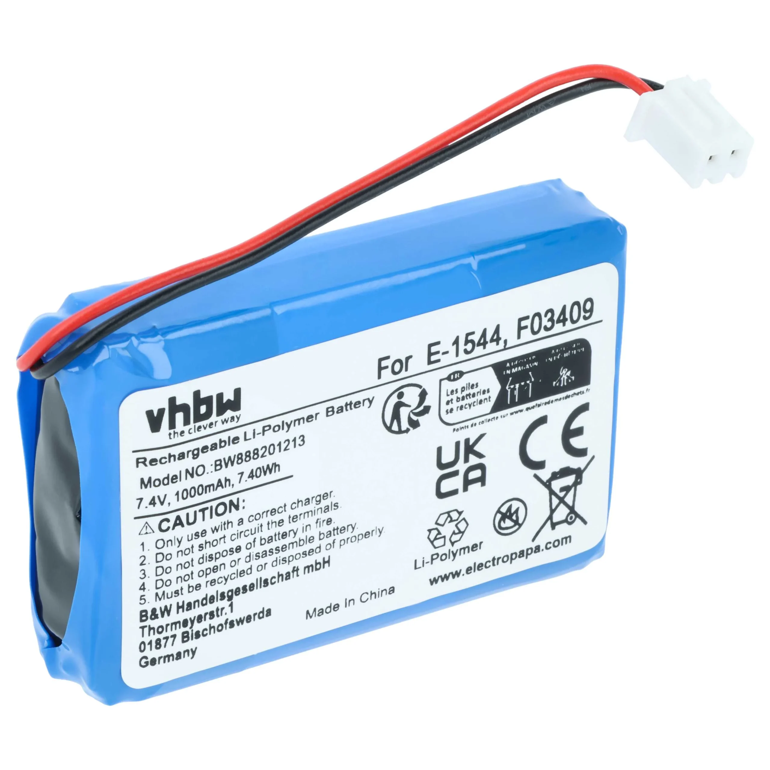 Batterie remplace Satlink F03409, E-1544 outil de mesure Satlink - 1000mAh 7,4V Li-polymère