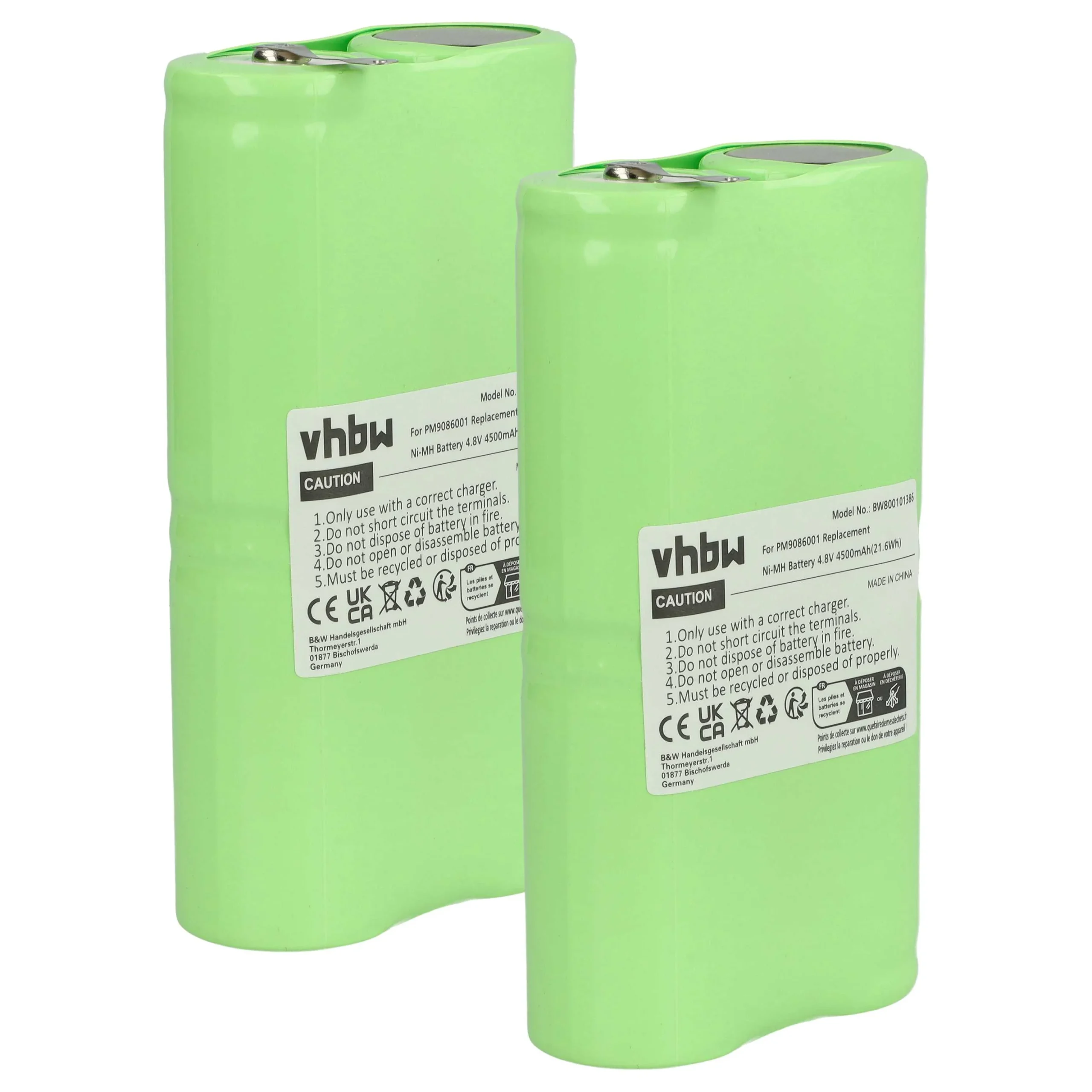Batterie (2 pcs.) remplace Fluke PM9086 001, B10858, AS30006 outil de mesure Fluke - 4500mAh 4,8V NiMH