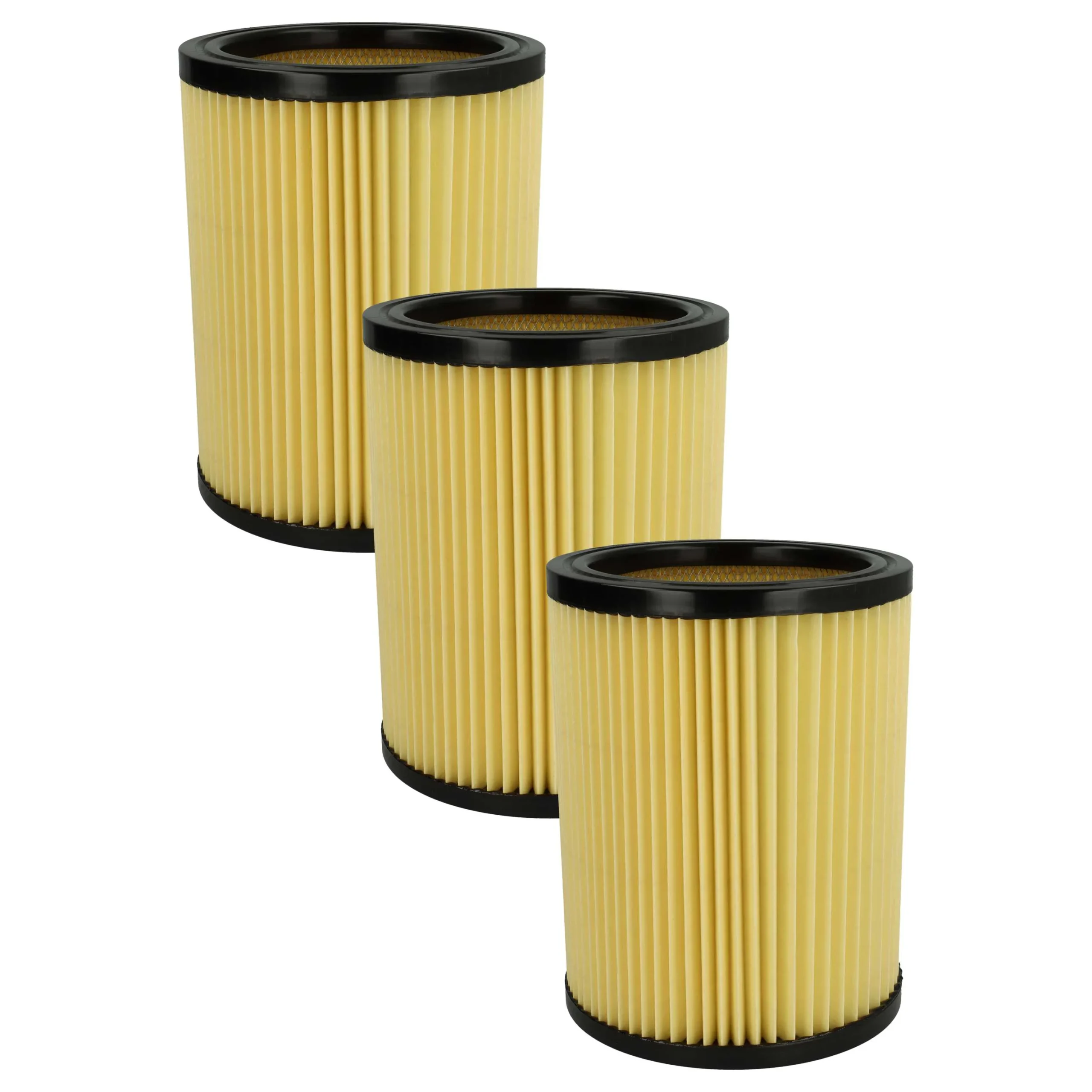 3x Filtre remplace Hikoki Hitachi 750435, 710060 pour aspirateur Hikoki Hitachi - filtre plissé, noir / jaune