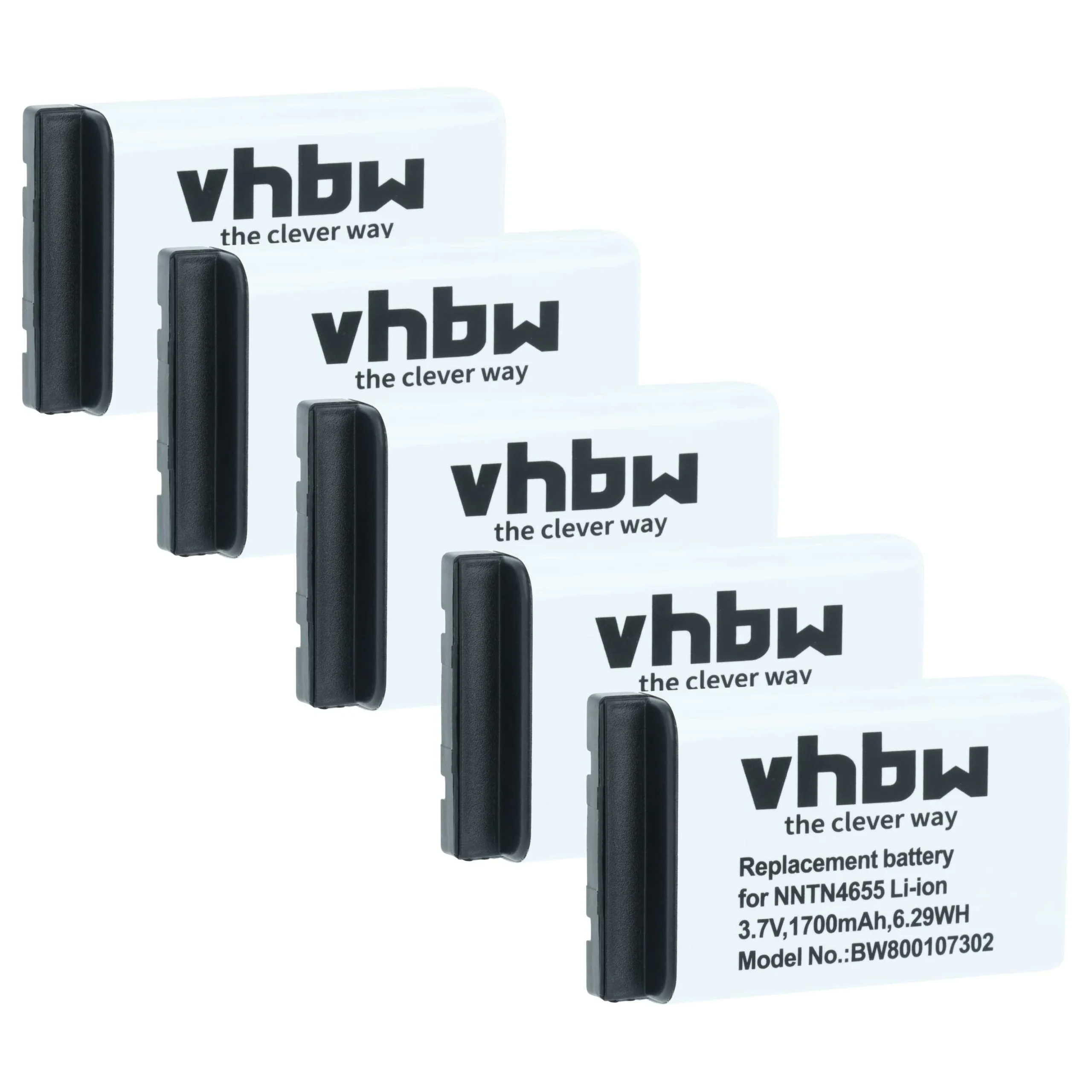 5x Batteries remplace Motorola NNTN6922A, NNTN4655 pour radio talkie-walkie Motorola- 1700mAh 3,7V Li-ion