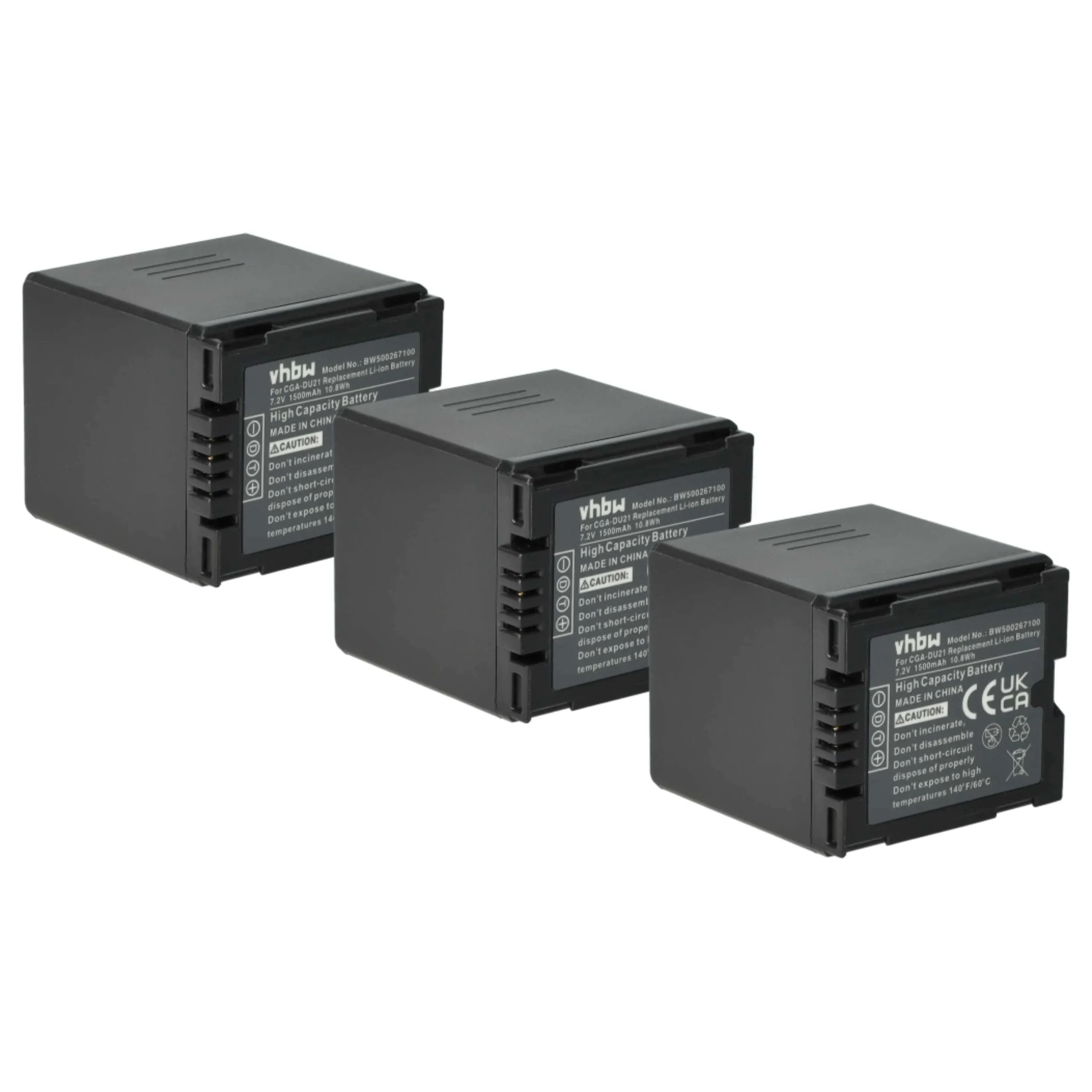 3x Batteries remplace Hitachi DZ-BP07s, DZ-BP21, DZ-BP14s pour caméscope Hitachi- 1500mAh 7,2V Li-ion