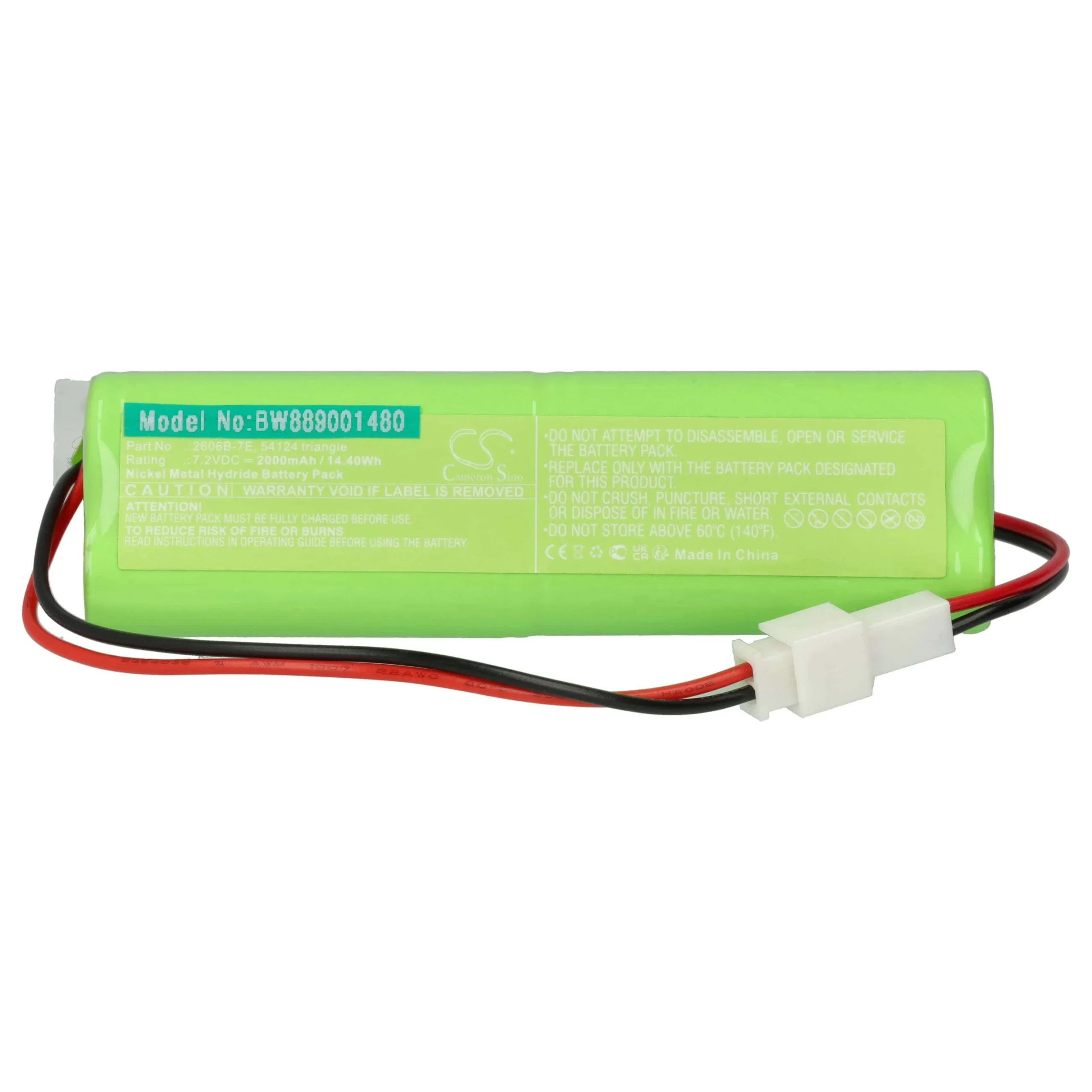 Batterie remplace Hitec 54124 Triangle, 2606B-7E pour manette de drone Hitec - 2000mAh 7,2V NiMH