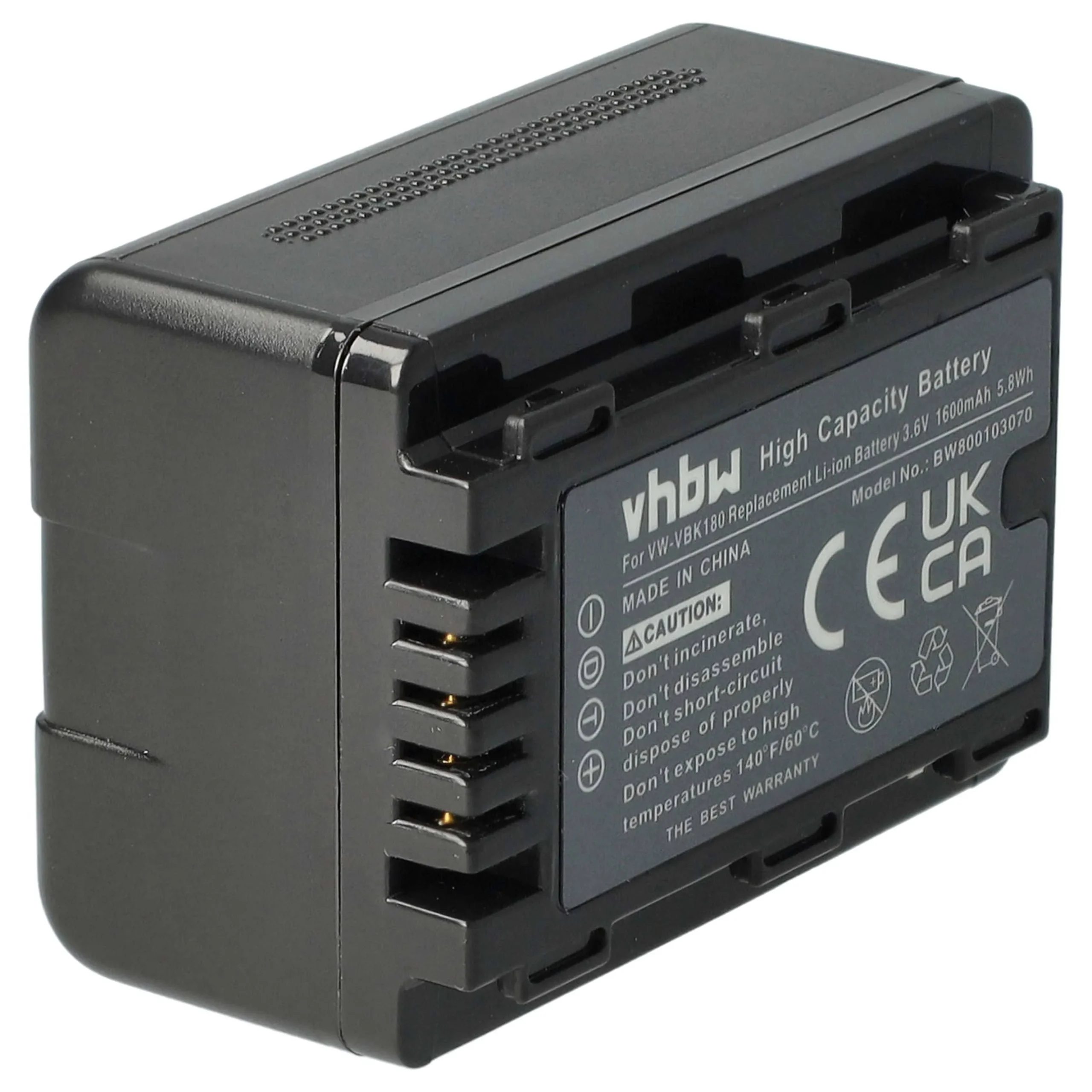 Batterie remplace Panasonic VW-VBK180-K, VW-VBK180 pour caméscope Panasonic- 1600mAh 3,6V Li-ion avec puce