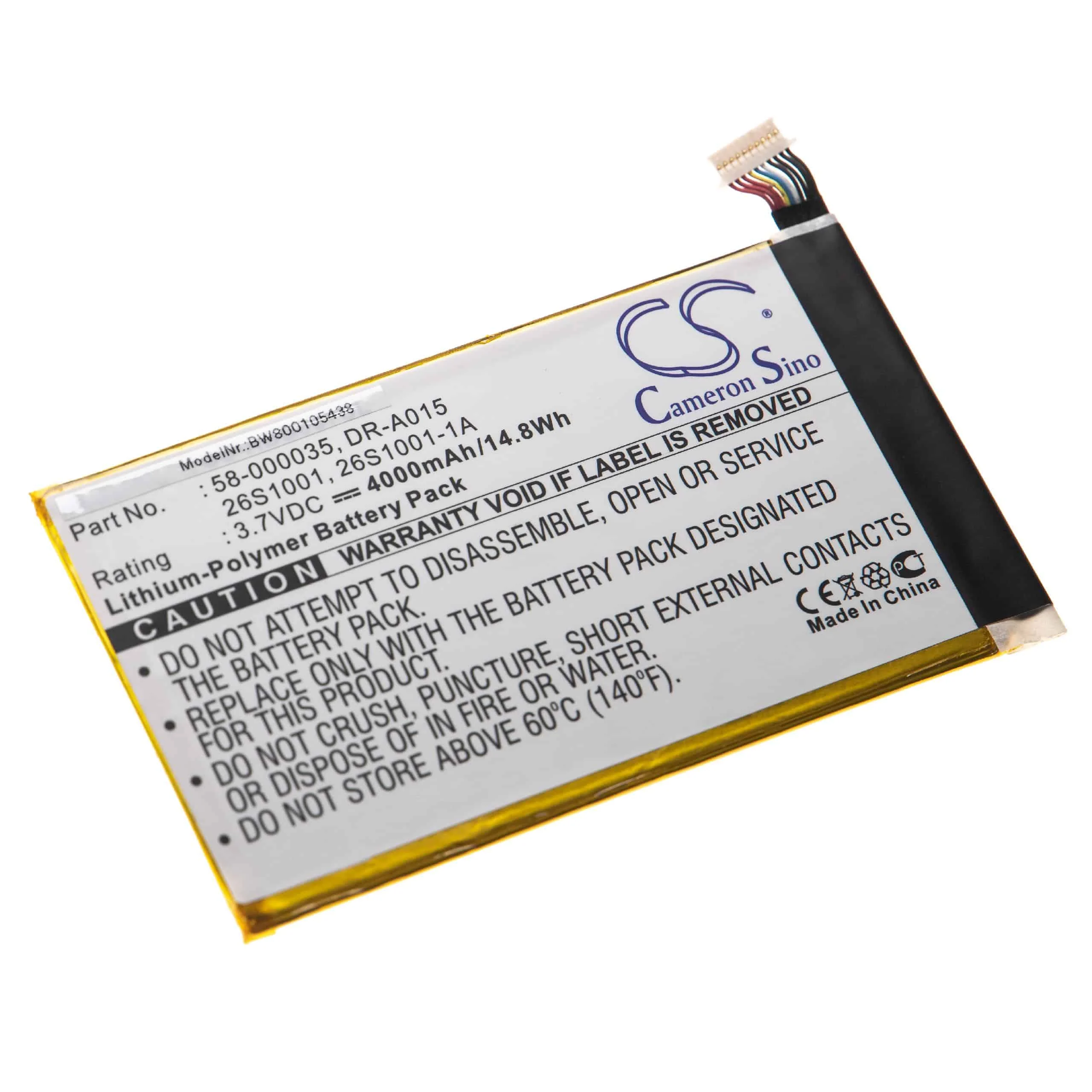 Batterie remplace Amazon 26S1001, 58-000035, 26S1001-1A, 58-000055 liseuse ebook - 4000mAh 3,7V Li-polymère