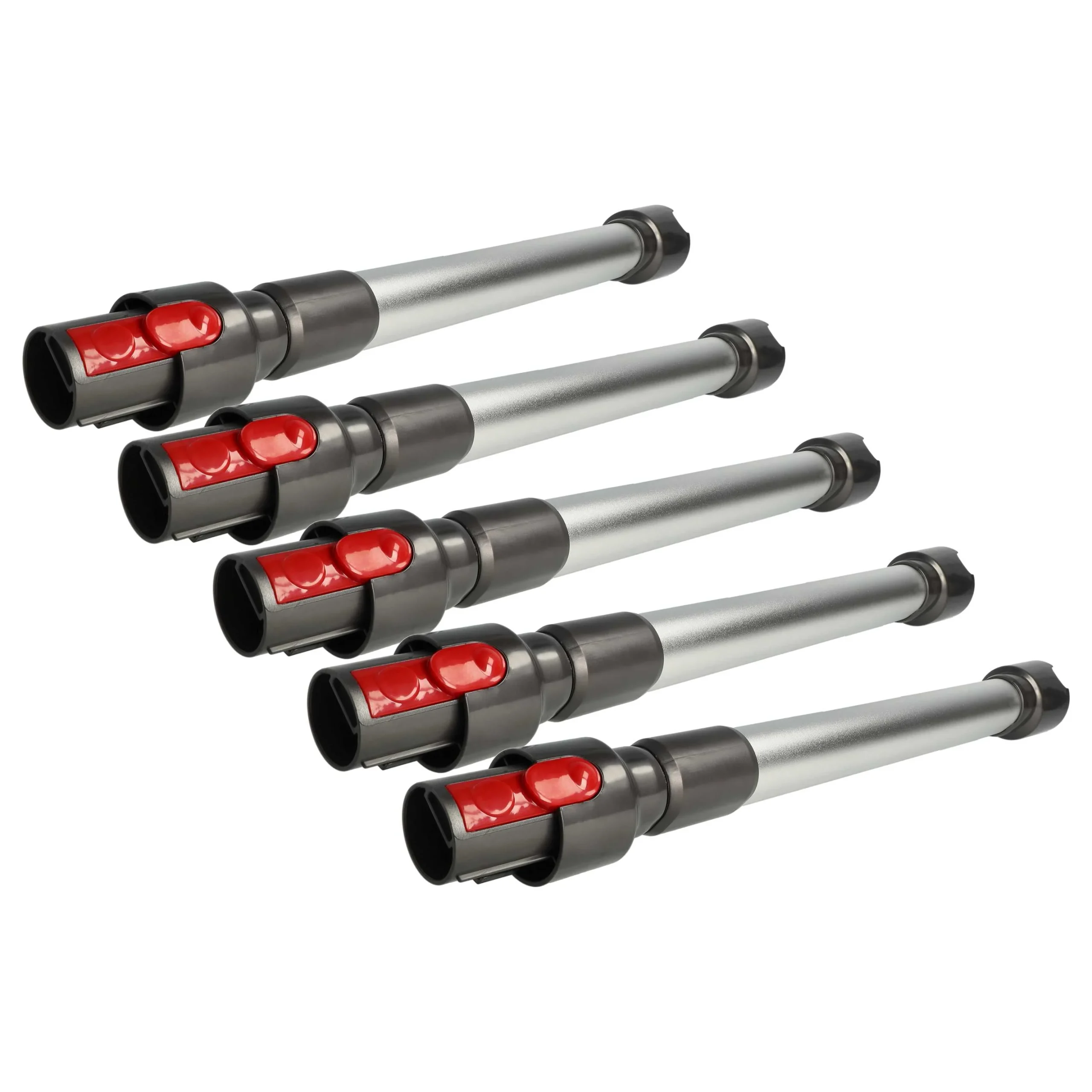 5x Tube télescopique d'aspirateur pour Dyson V10, V11, V15, V7, V8 - 44,5-66,5cm, argenté